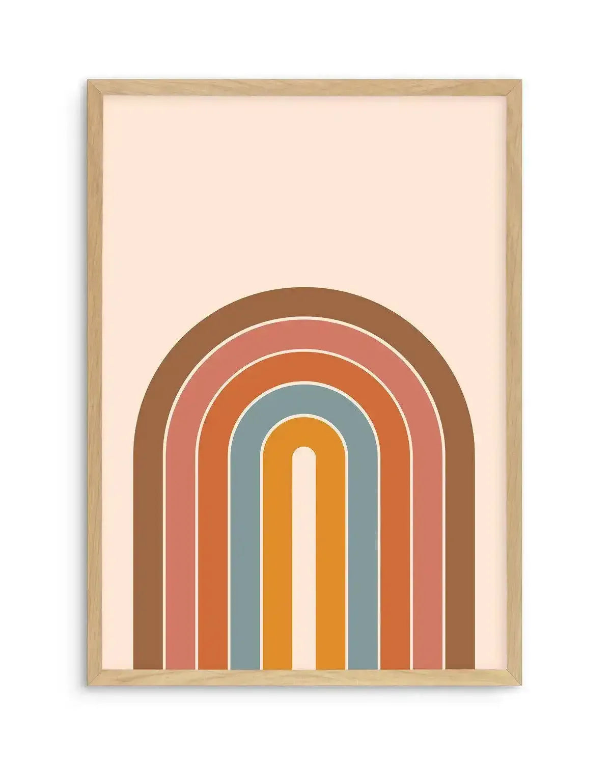 Little Retro Rainbow Art Print-PRINT-Olive et Oriel-Olive et Oriel-A5 | 5.8" x 8.3" | 14.8 x 21cm-Oak-With White Border-Buy-Australian-Art-Prints-Online-with-Olive-et-Oriel-Your-Artwork-Specialists-Austrailia-Decorate-With-Coastal-Photo-Wall-Art-Prints-From-Our-Beach-House-Artwork-Collection-Fine-Poster-and-Framed-Artwork