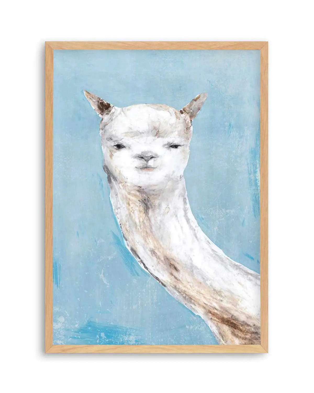 Llama on Blue I Art Print from Olive et Oriel where you can shop wallpaper and artworks online