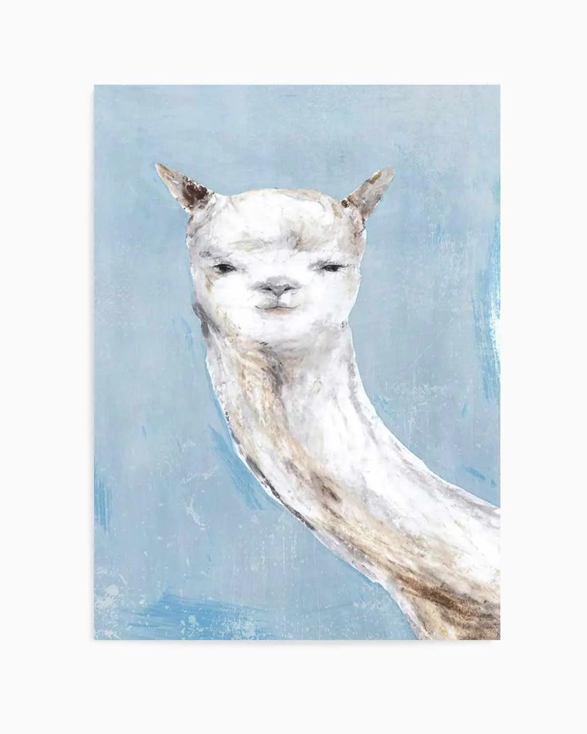 Llama on Blue I Art Print from Olive et Oriel where you can shop wallpaper and artworks online