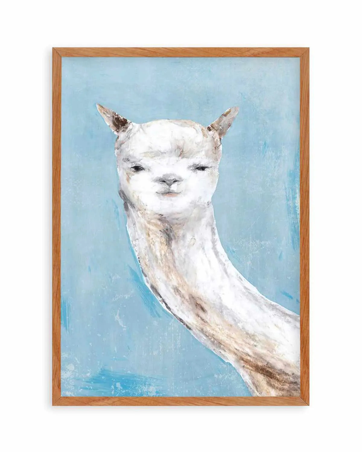 Llama on Blue I Art Print from Olive et Oriel where you can shop wallpaper and artworks online