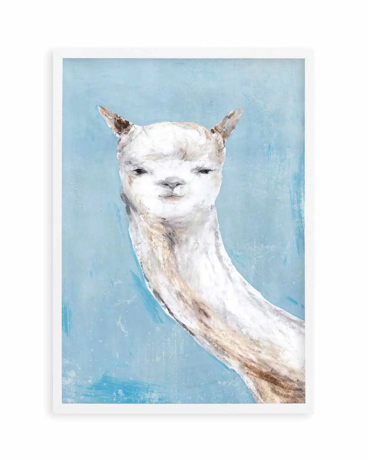 Llama on Blue I Art Print from Olive et Oriel where you can shop wallpaper and artworks online