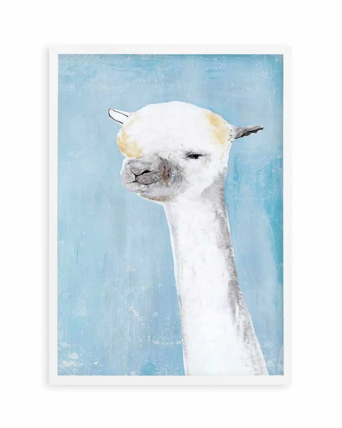 Llama on Blue II Art Print from Olive et Oriel where you can shop wallpaper and artworks online
