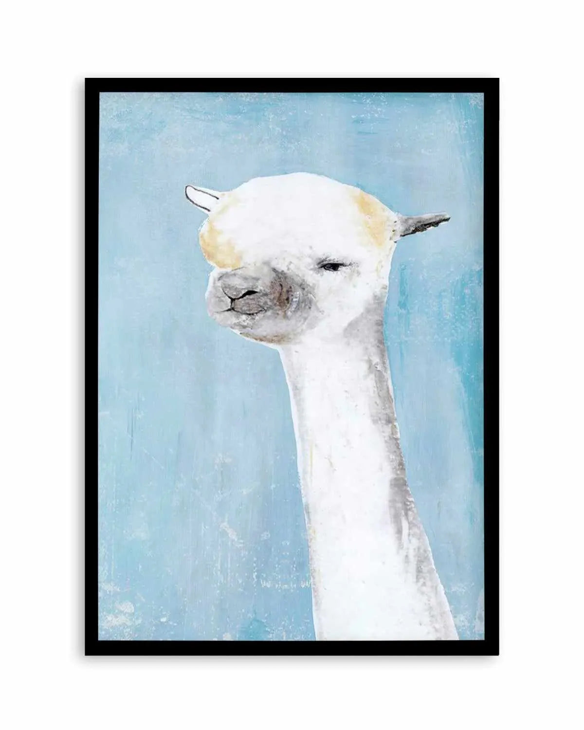 Llama on Blue II Art Print from Olive et Oriel where you can shop wallpaper and artworks online
