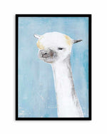 Llama on Blue II Art Print