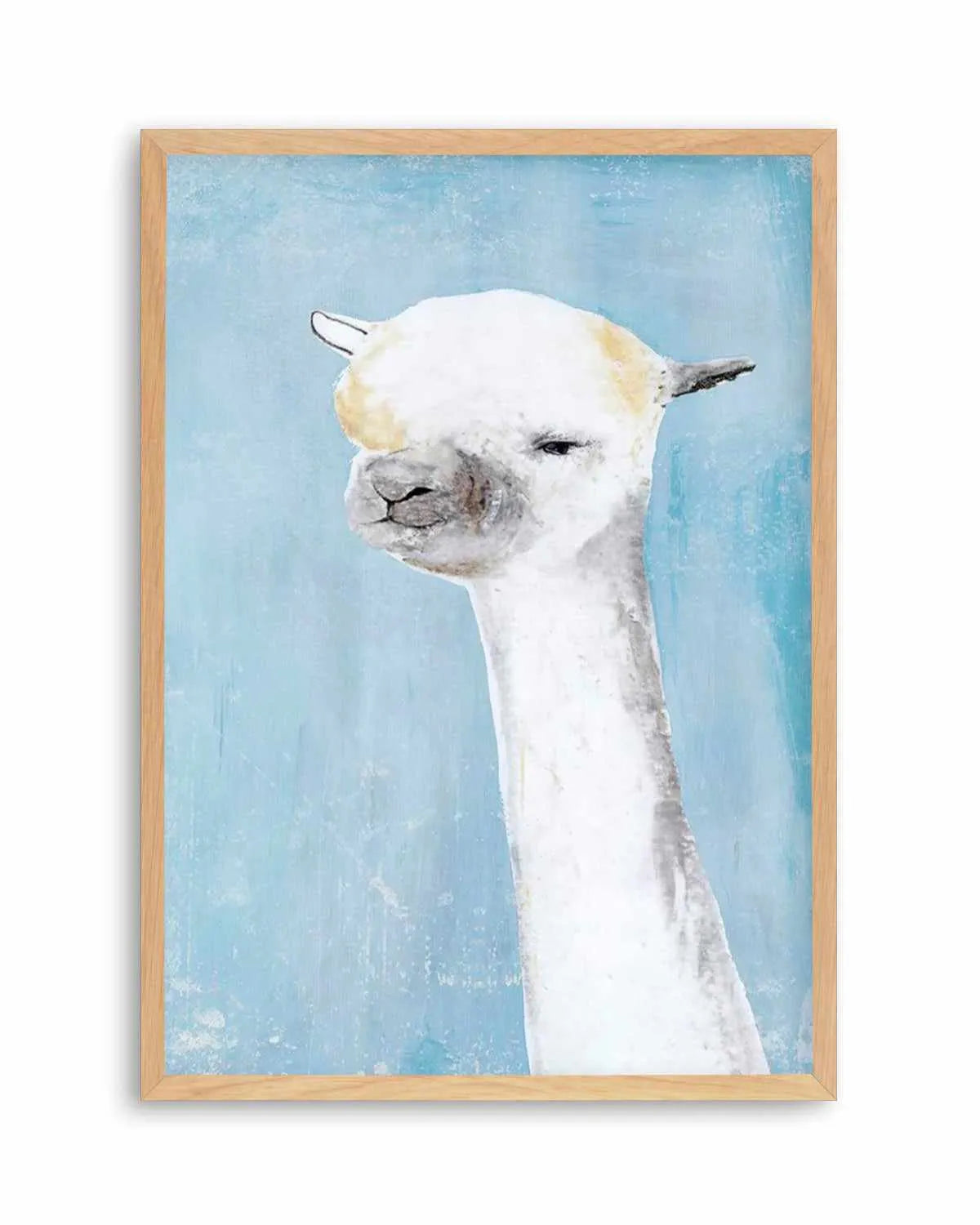 Llama on Blue II Art Print from Olive et Oriel where you can shop wallpaper and artworks online
