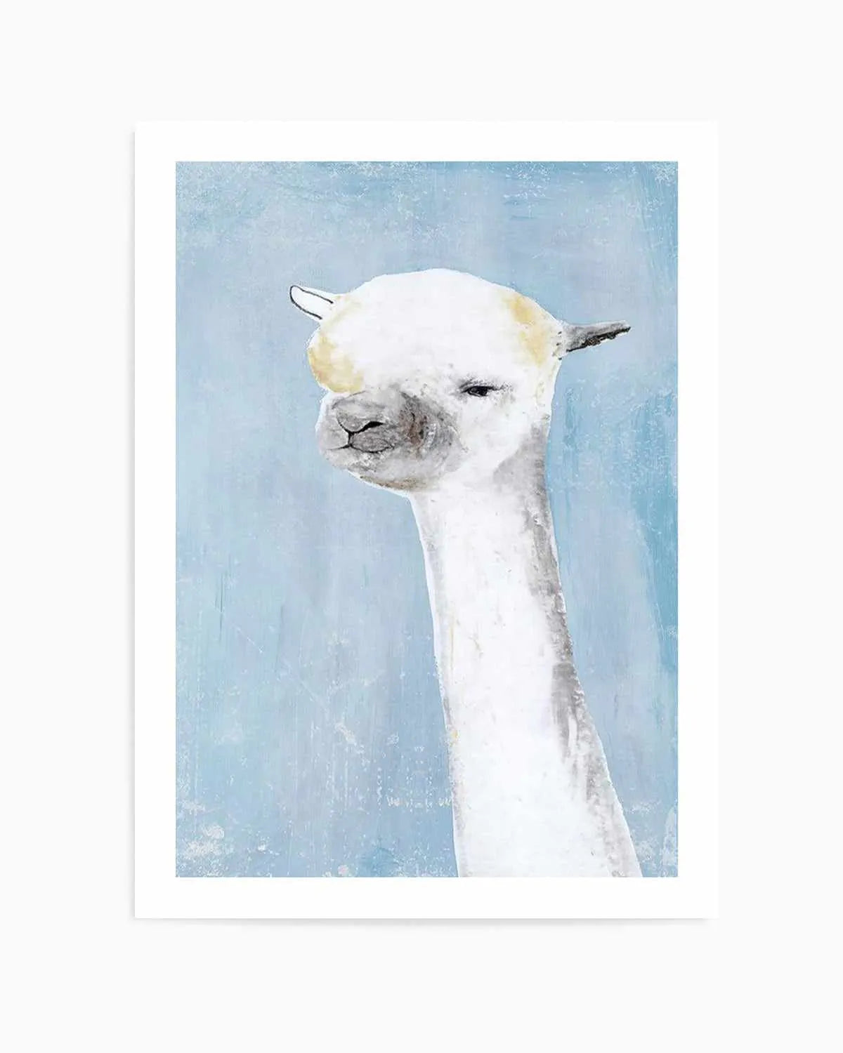 Llama on Blue II Art Print from Olive et Oriel where you can shop wallpaper and artworks online