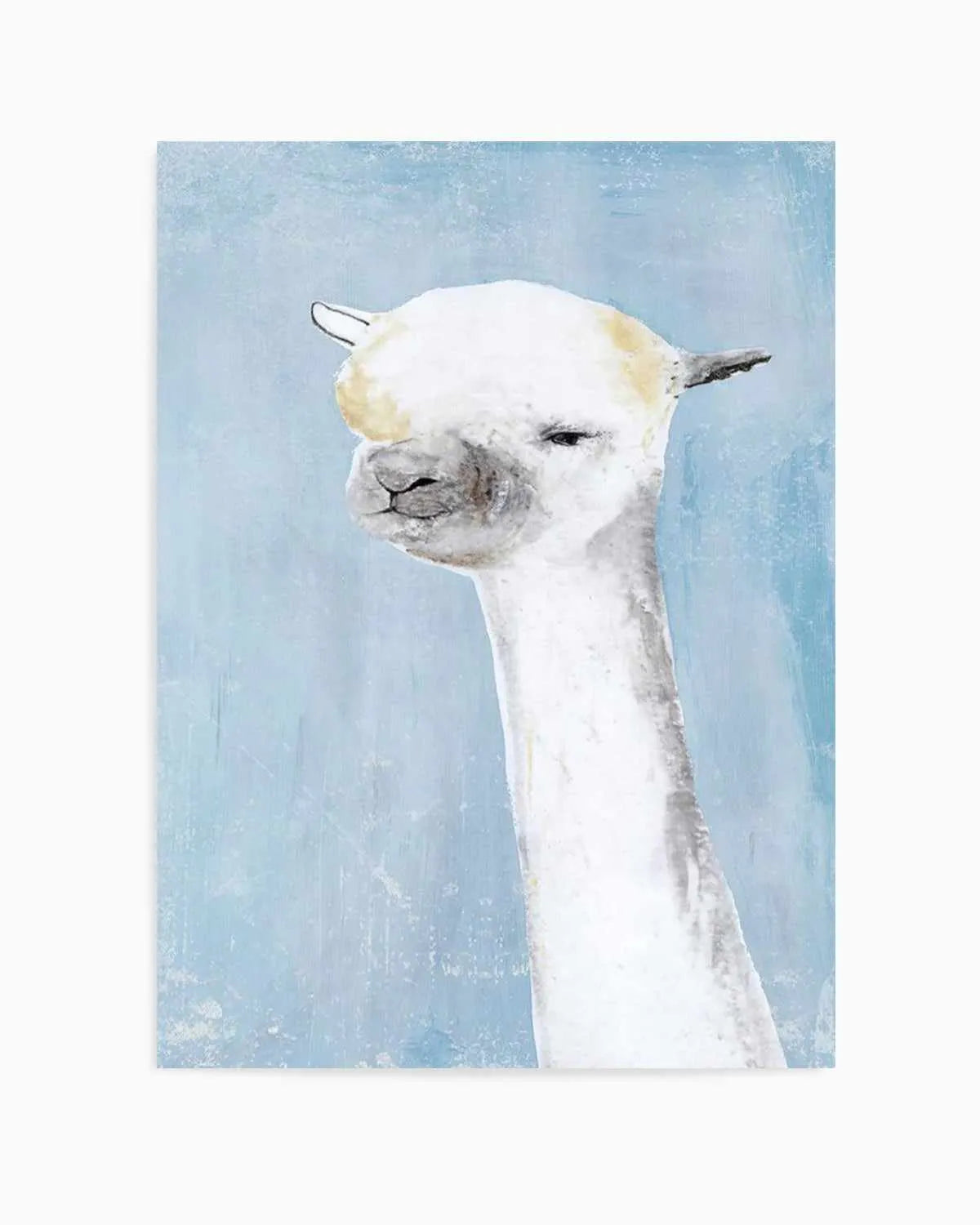 Llama on Blue II Art Print from Olive et Oriel where you can shop wallpaper and artworks online