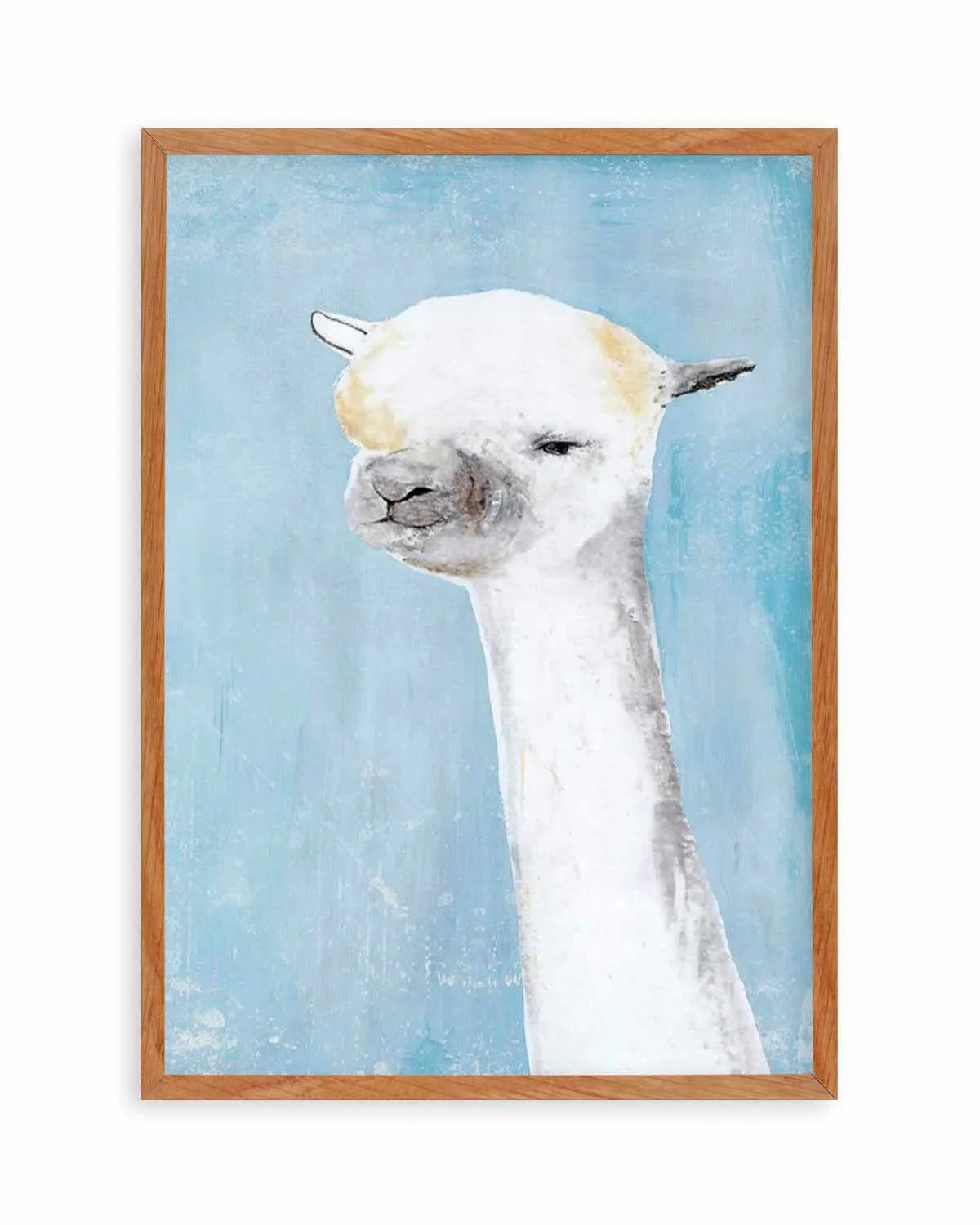 Llama on Blue II Art Print from Olive et Oriel where you can shop wallpaper and artworks online