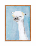 Llama on Blue II Art Print
