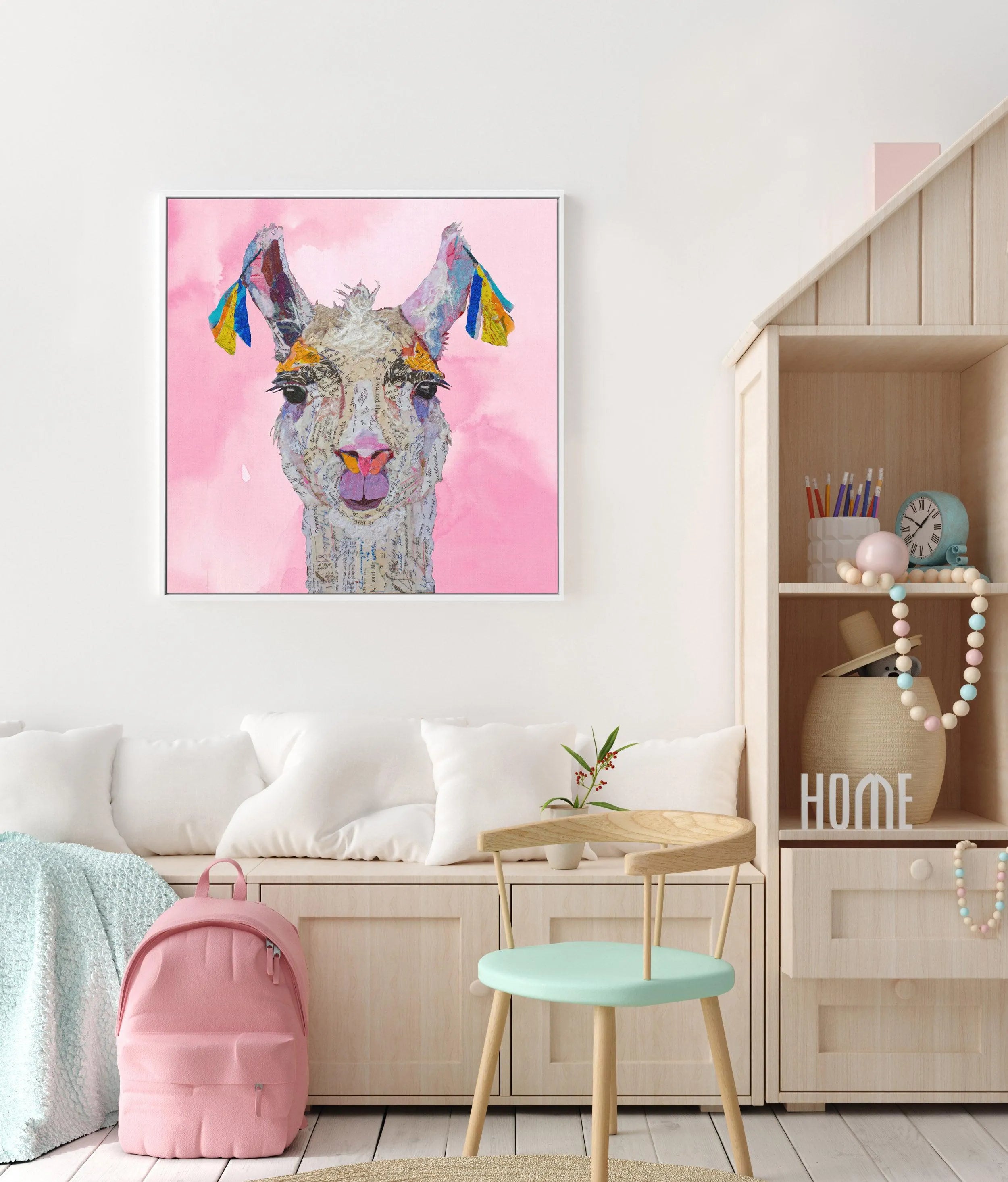 Llama Read About It | Framed Canvas-CANVAS-You can shop wall art online with Olive et Oriel for everything from abstract art to fun kids wall art. Our beautiful modern art prints and canvas art are available from large canvas prints to wall art paintings and our proudly Australian artwork collection offers only the highest quality framed large wall art and canvas art Australia - You can buy fashion photography prints or Hampton print posters and paintings on canvas from Olive et Oriel and have t