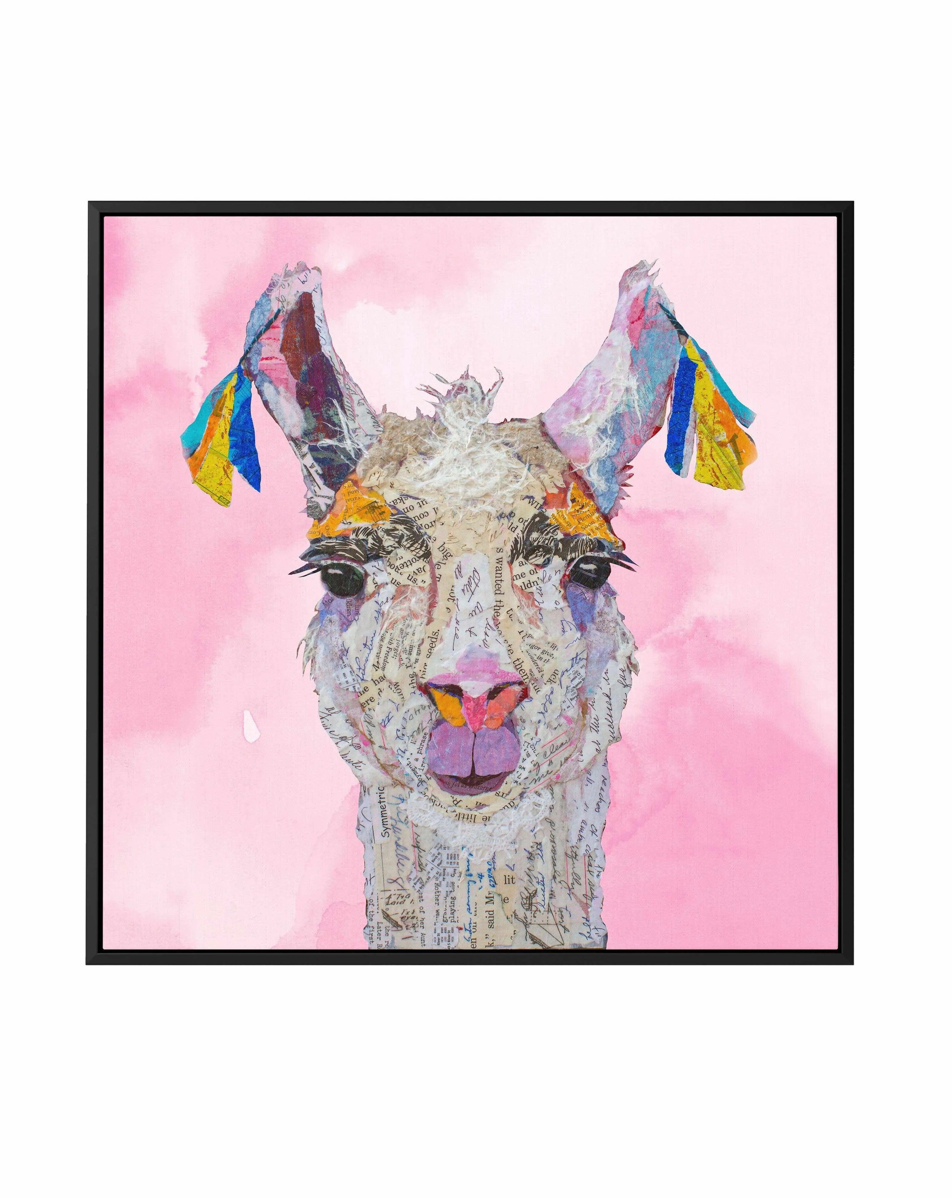 Llama Read About It | Framed Canvas Art Print from Olive et Oriel where you can shop wallpaper and artworks online