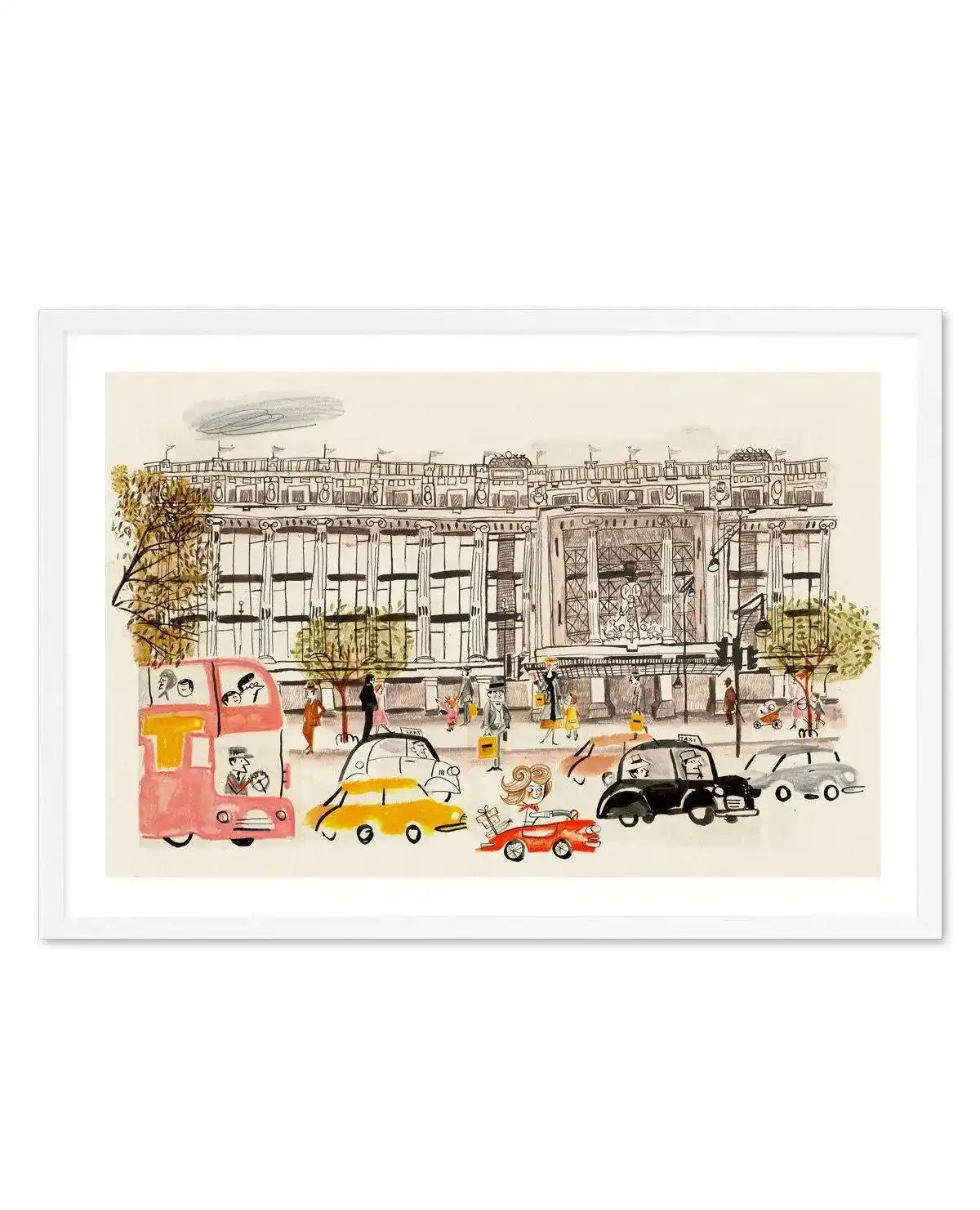 London City Illustration Art Print-PRINT-Olive et Oriel-Olive et Oriel-A5 | 5.8" x 8.3" | 14.8 x 21cm-White-With White Border-Buy-Australian-Art-Prints-Online-with-Olive-et-Oriel-Your-Artwork-Specialists-Austrailia-Decorate-With-Coastal-Photo-Wall-Art-Prints-From-Our-Beach-House-Artwork-Collection-Fine-Poster-and-Framed-Artwork