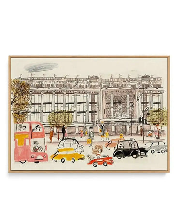 London City Illustration | Framed Canvas Art Print art print