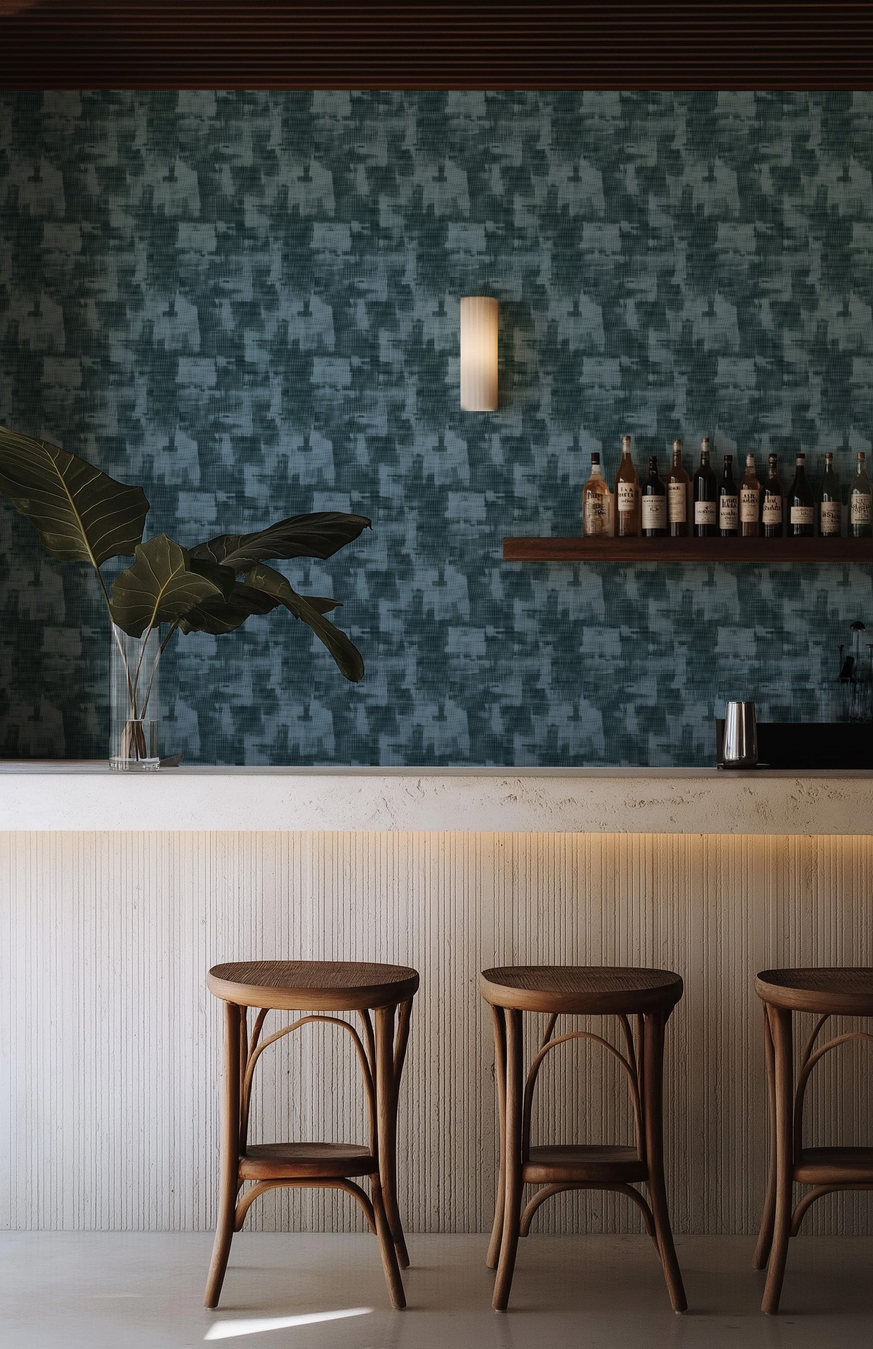 Louis in Slate Commercial Vinyl Wallcovering-Commercial Wallcoverings-Olive et Oriel-Luxury commercial-grade embossed and textured vinyl wallcovering durable fire-rated washable stain-resistant and customizable perfect for hotels offices retail childcare healthcare and hospital spaces vinyl wallpaper