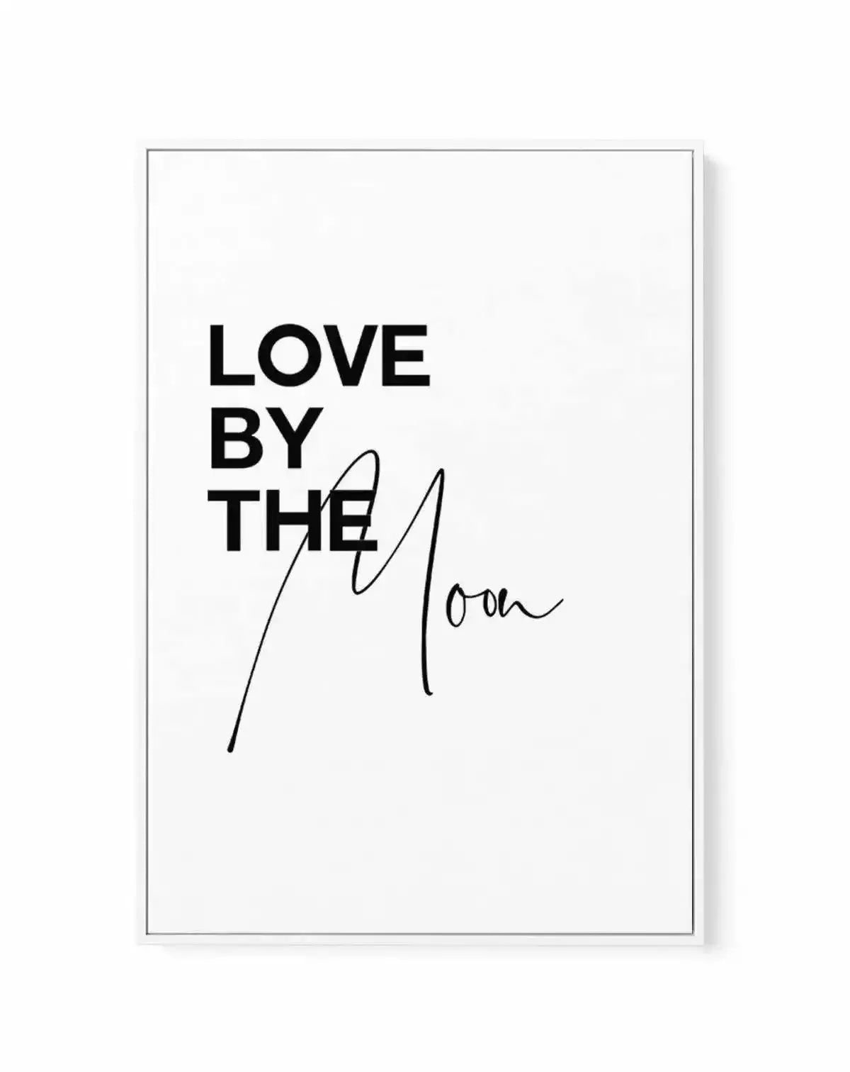 Love By The Moon | Framed Canvas-CANVAS-You can shop wall art online with Olive et Oriel for everything from abstract art to fun kids wall art. Our beautiful modern art prints and canvas art are available from large canvas prints to wall art paintings and our proudly Australian artwork collection offers only the highest quality framed large wall art and canvas art Australia - You can buy fashion photography prints or Hampton print posters and paintings on canvas from Olive et Oriel and have them