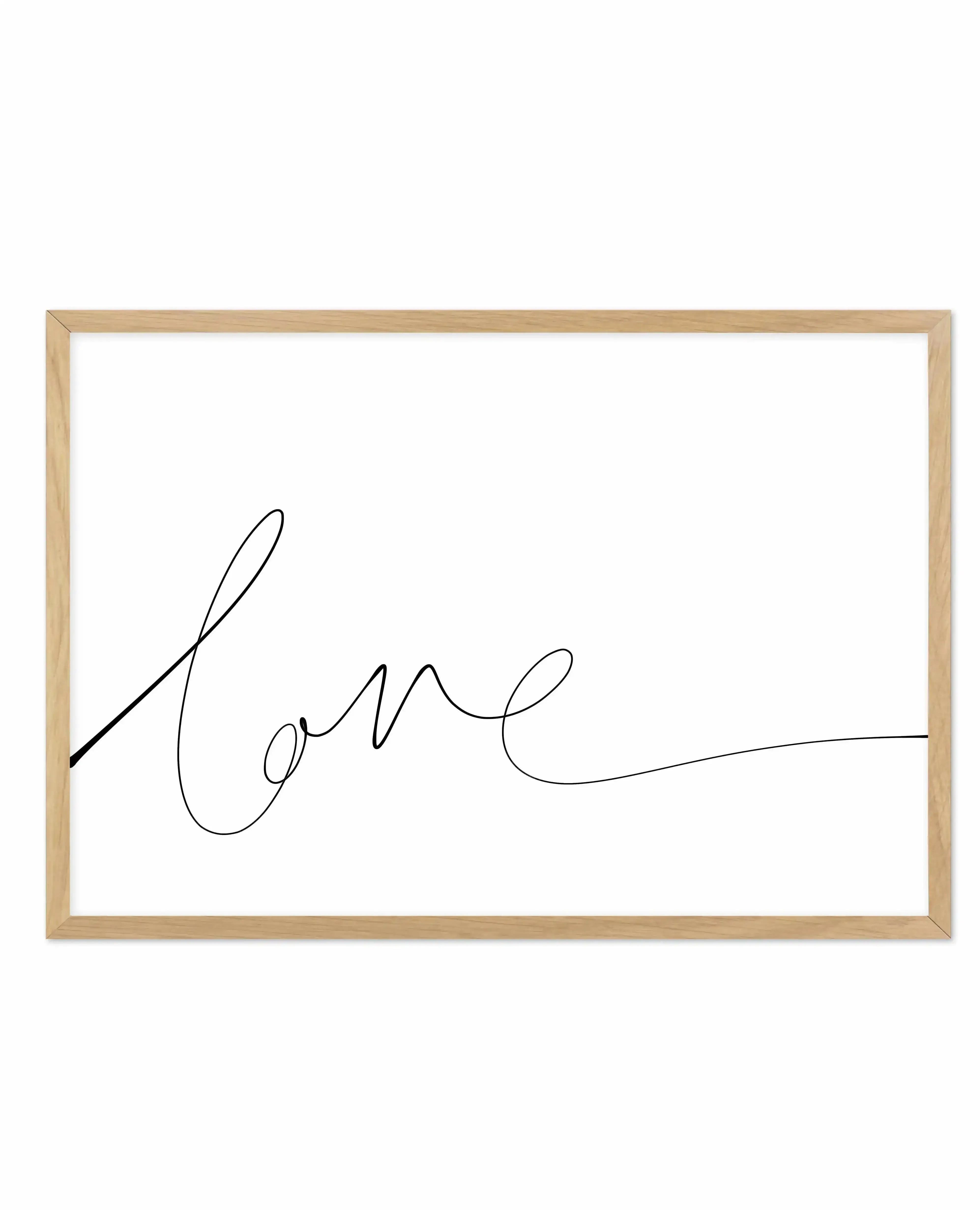 Love | Hand Scripted Art Print-PRINT-Olive et Oriel-Olive et Oriel-A5 | 5.8" x 8.3" | 14.8 x 21cm-Oak-Buy-Australian-Art-Prints-Online-with-Olive-et-Oriel-Your-Artwork-Specialists-Austrailia-Decorate-With-Coastal-Photo-Wall-Art-Prints-From-Our-Beach-House-Artwork-Collection-Fine-Poster-and-Framed-Artwork