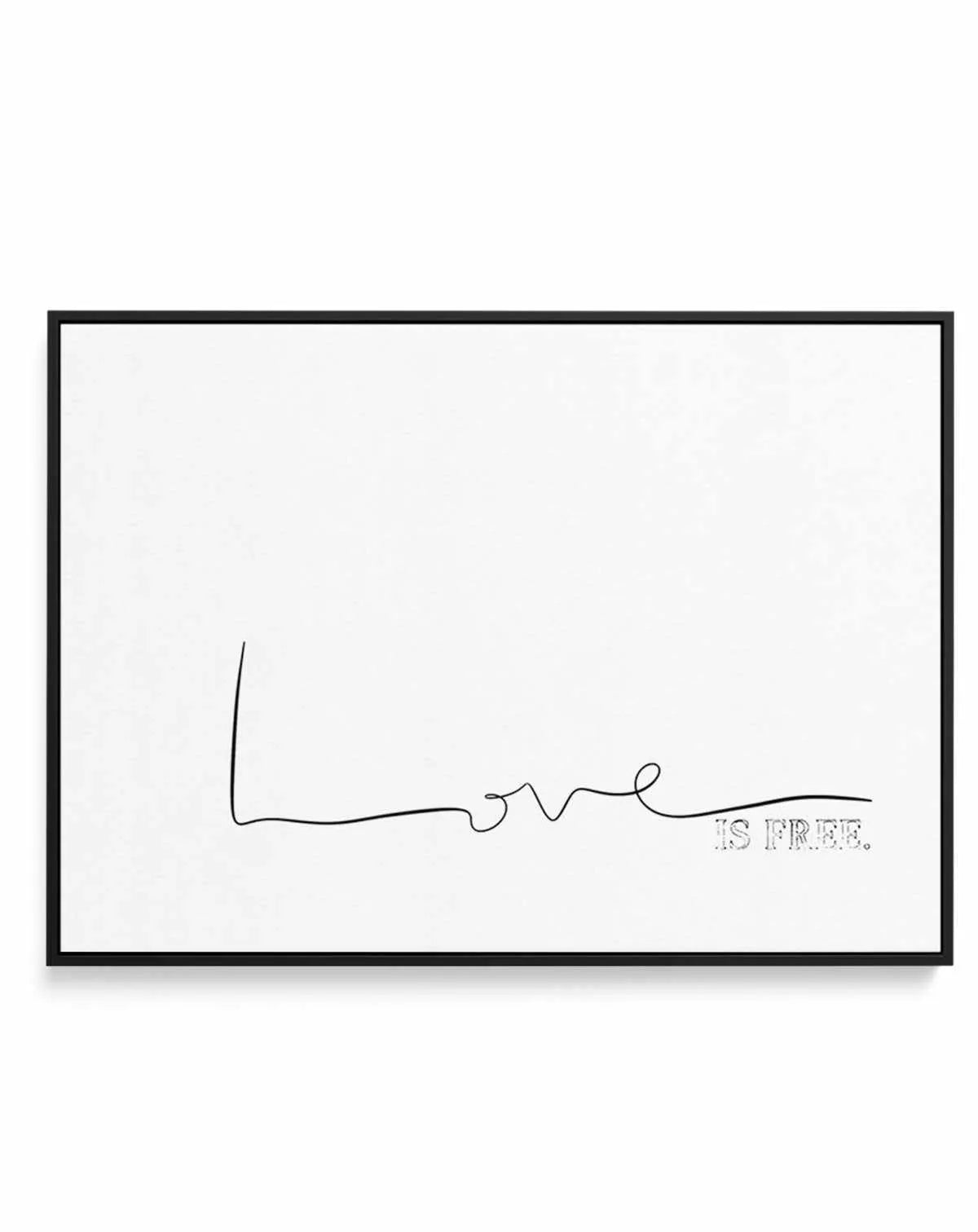 Love Is Free | Framed Canvas-CANVAS-You can shop wall art online with Olive et Oriel for everything from abstract art to fun kids wall art. Our beautiful modern art prints and canvas art are available from large canvas prints to wall art paintings and our proudly Australian artwork collection offers only the highest quality framed large wall art and canvas art Australia - You can buy fashion photography prints or Hampton print posters and paintings on canvas from Olive et Oriel and have them del