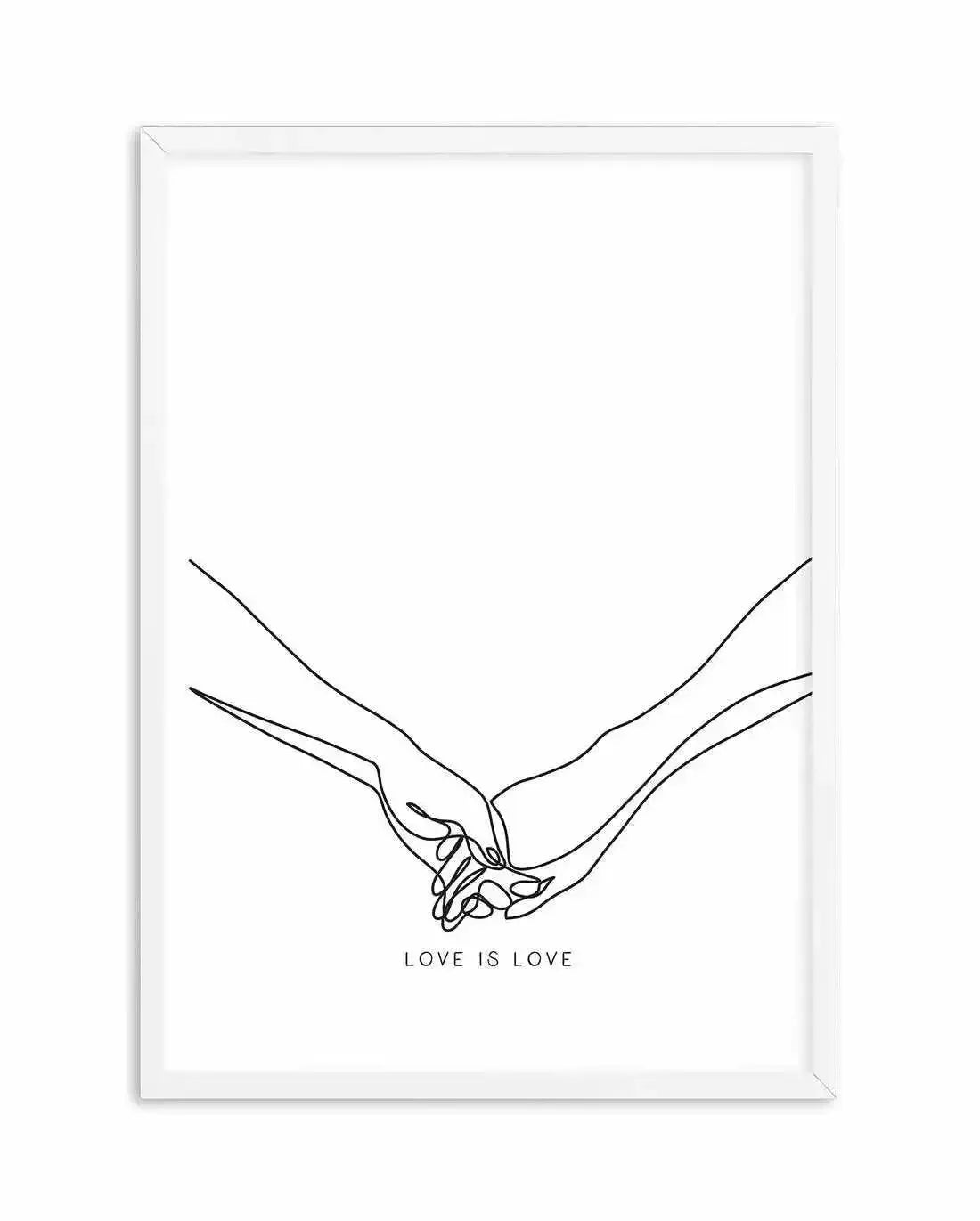 Love Is Love | Holding Hands Art Print-PRINT-Olive et Oriel-Olive et Oriel-A5 | 5.8" x 8.3" | 14.8 x 21cm-White-With White Border-Buy-Australian-Art-Prints-Online-with-Olive-et-Oriel-Your-Artwork-Specialists-Austrailia-Decorate-With-Coastal-Photo-Wall-Art-Prints-From-Our-Beach-House-Artwork-Collection-Fine-Poster-and-Framed-Artwork