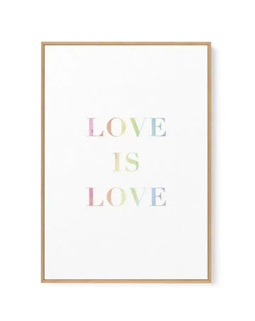 Love Is Love | Rainbow | Framed Canvas-CANVAS-You can shop wall art online with Olive et Oriel for everything from abstract art to fun kids wall art. Our beautiful modern art prints and canvas art are available from large canvas prints to wall art paintings and our proudly Australian artwork collection offers only the highest quality framed large wall art and canvas art Australia - You can buy fashion photography prints or Hampton print posters and paintings on canvas from Olive et Oriel and hav
