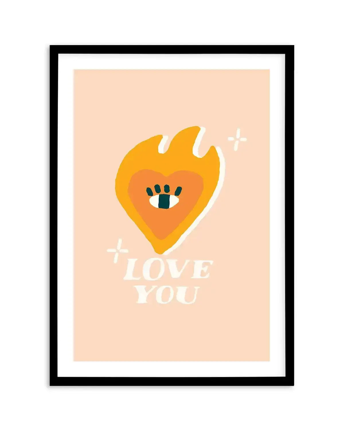 Love You | Heart Art Print-PRINT-Olive et Oriel-Olive et Oriel-A5 | 5.8" x 8.3" | 14.8 x 21cm-Black-With White Border-Buy-Australian-Art-Prints-Online-with-Olive-et-Oriel-Your-Artwork-Specialists-Austrailia-Decorate-With-Coastal-Photo-Wall-Art-Prints-From-Our-Beach-House-Artwork-Collection-Fine-Poster-and-Framed-Artwork