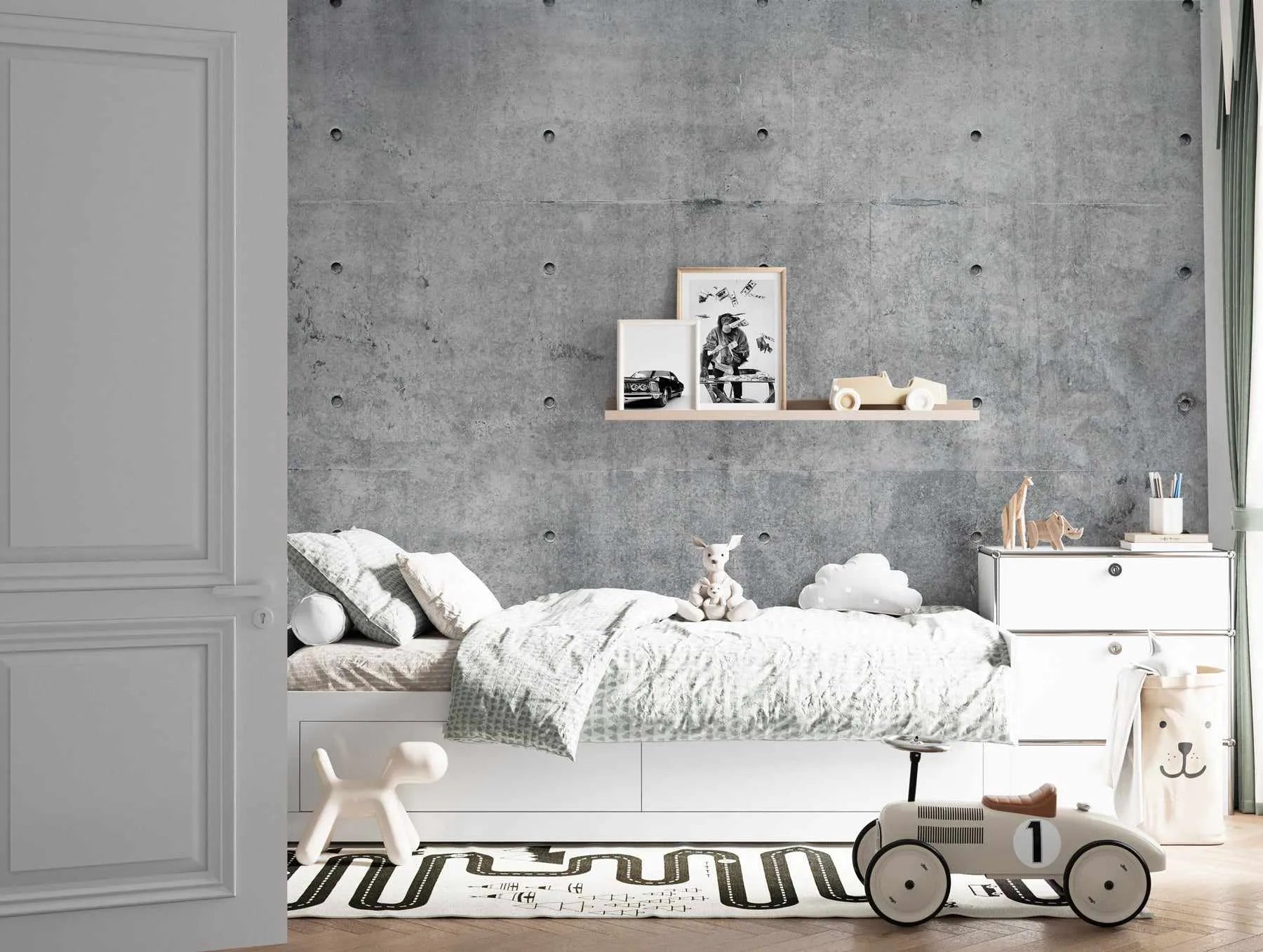 Concrete Luxe Wallpaper from Olive et Oriel where you can shop wallpaper and artworks online
