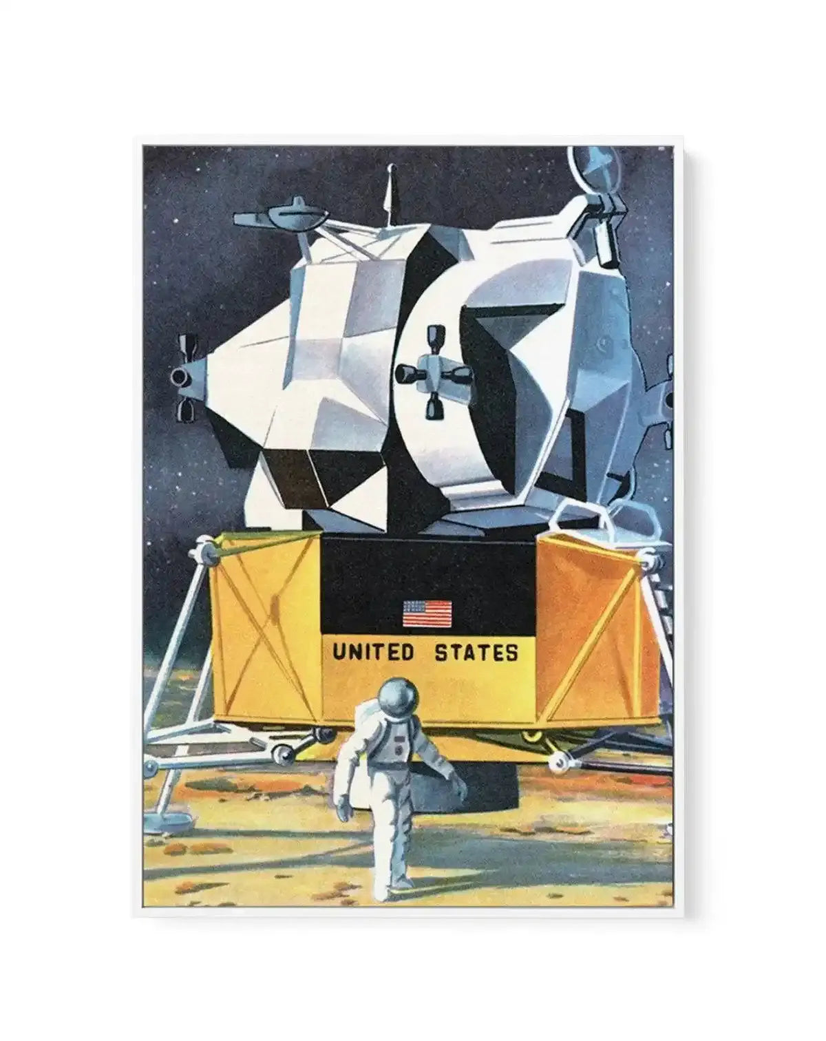 Man on the Moon | Framed Canvas-CANVAS-You can shop wall art online with Olive et Oriel for everything from abstract art to fun kids wall art. Our beautiful modern art prints and canvas art are available from large canvas prints to wall art paintings and our proudly Australian artwork collection offers only the highest quality framed large wall art and canvas art Australia - You can buy fashion photography prints or Hampton print posters and paintings on canvas from Olive et Oriel and have them 