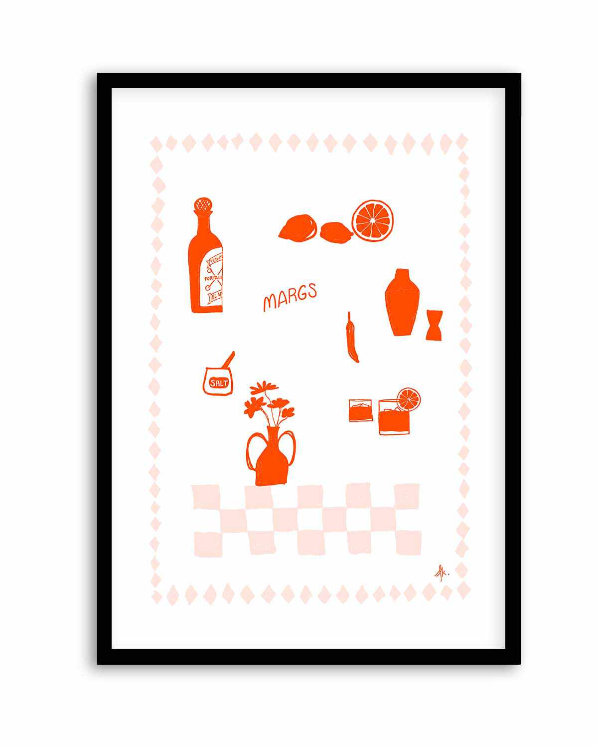 Margs Fire Red Pink by Anne Korako | Art Print