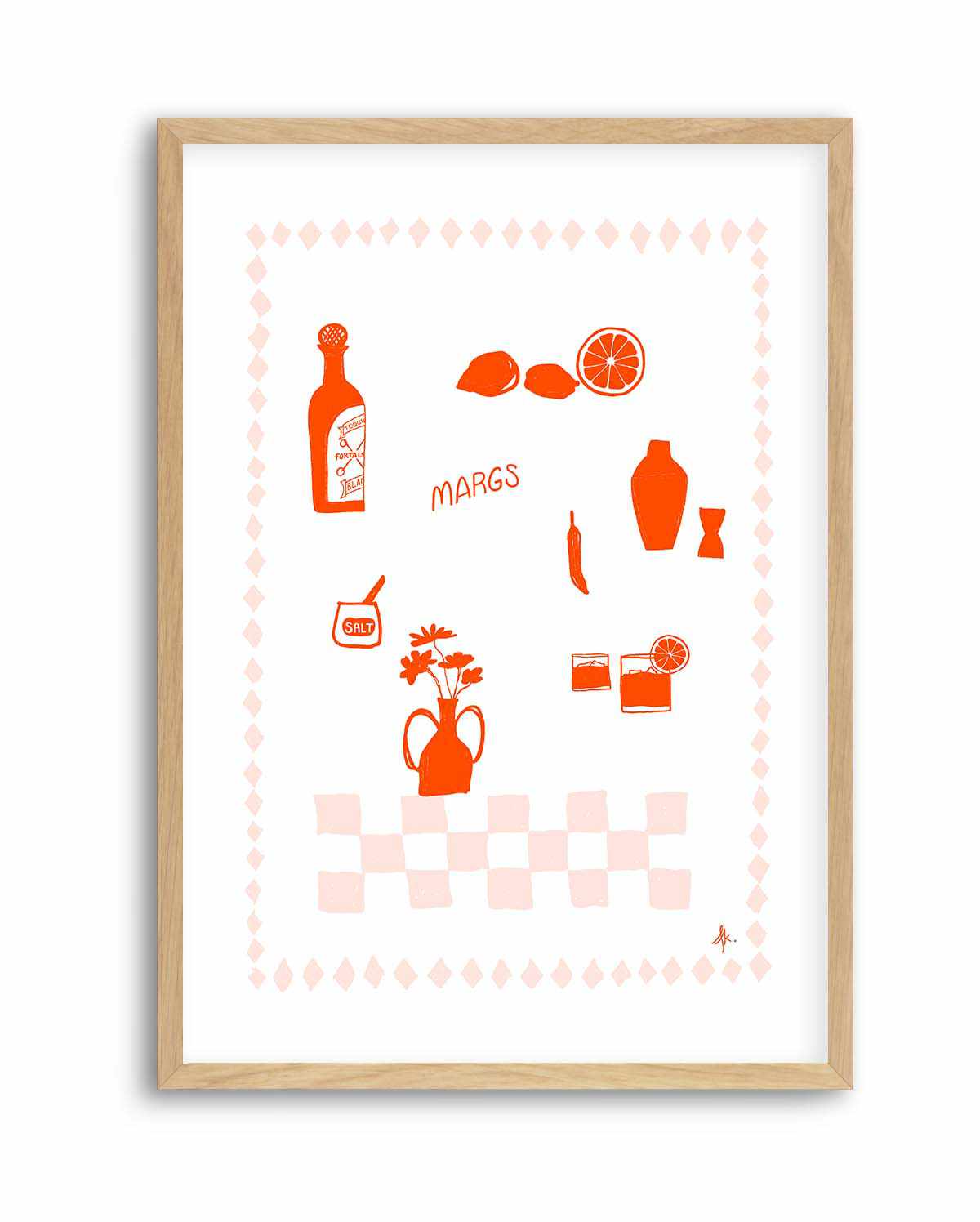 Margs Fire Red Pink by Anne Korako | Art Print