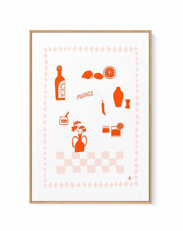 Margs Fire Red Pink by Anne Korako | Framed Canvas Art Print from Olive et Oriel where you can shop wallpaper and artworks online