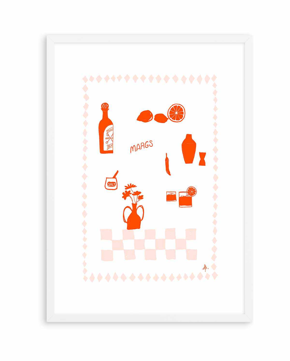 Margs Fire Red Pink by Anne Korako | Art Print