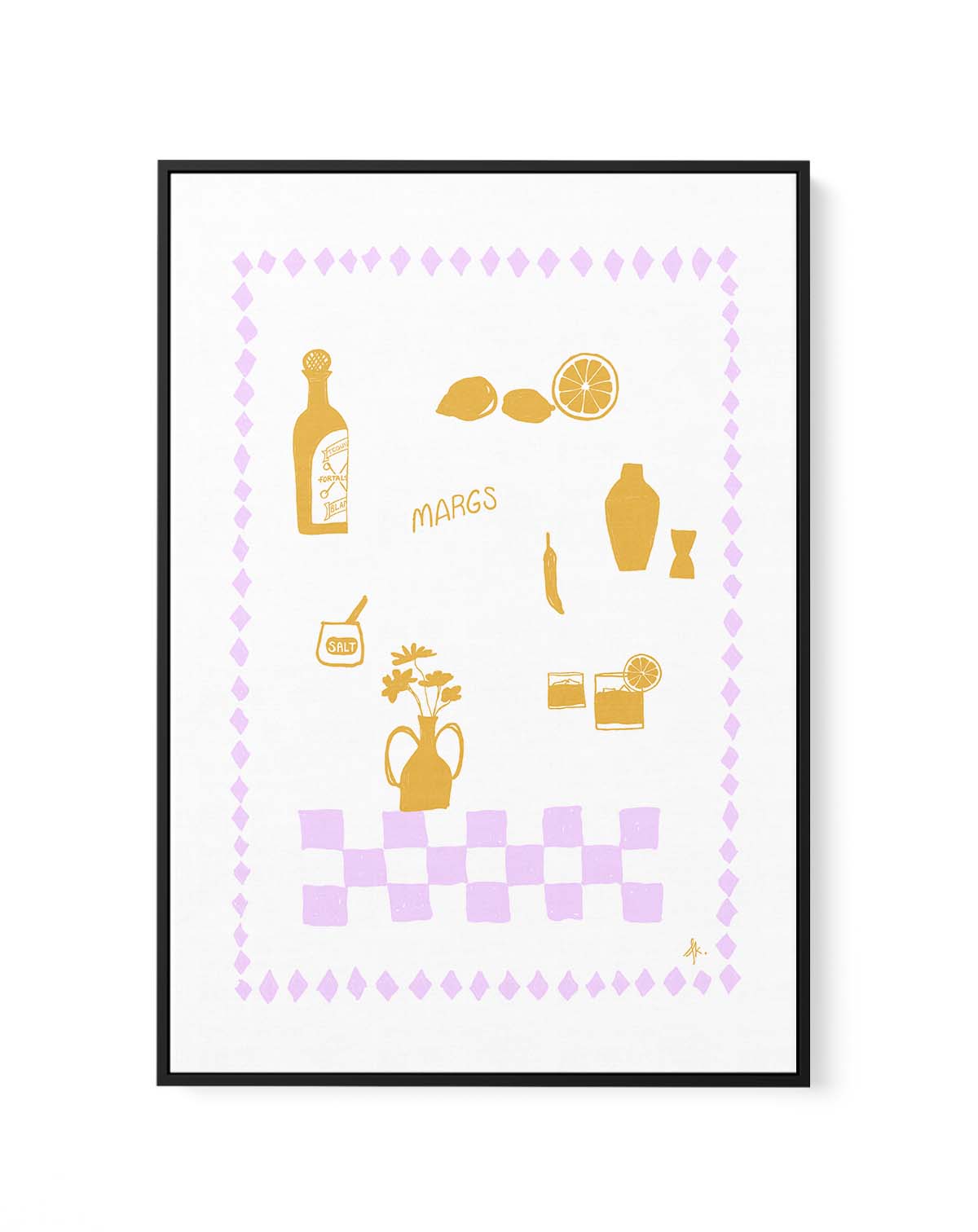 Margs Purple Golden by Anne Korako | Framed Canvas Art Print