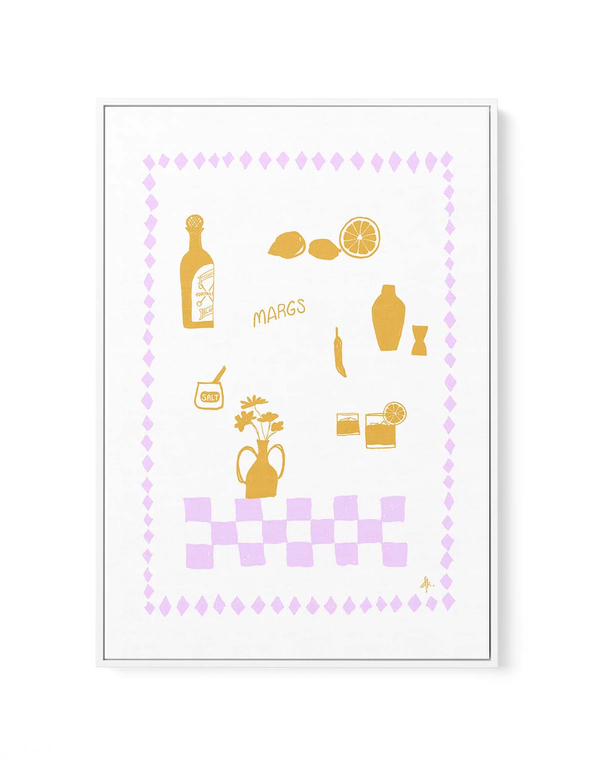 Margs Purple Golden by Anne Korako | Framed Canvas Art Print