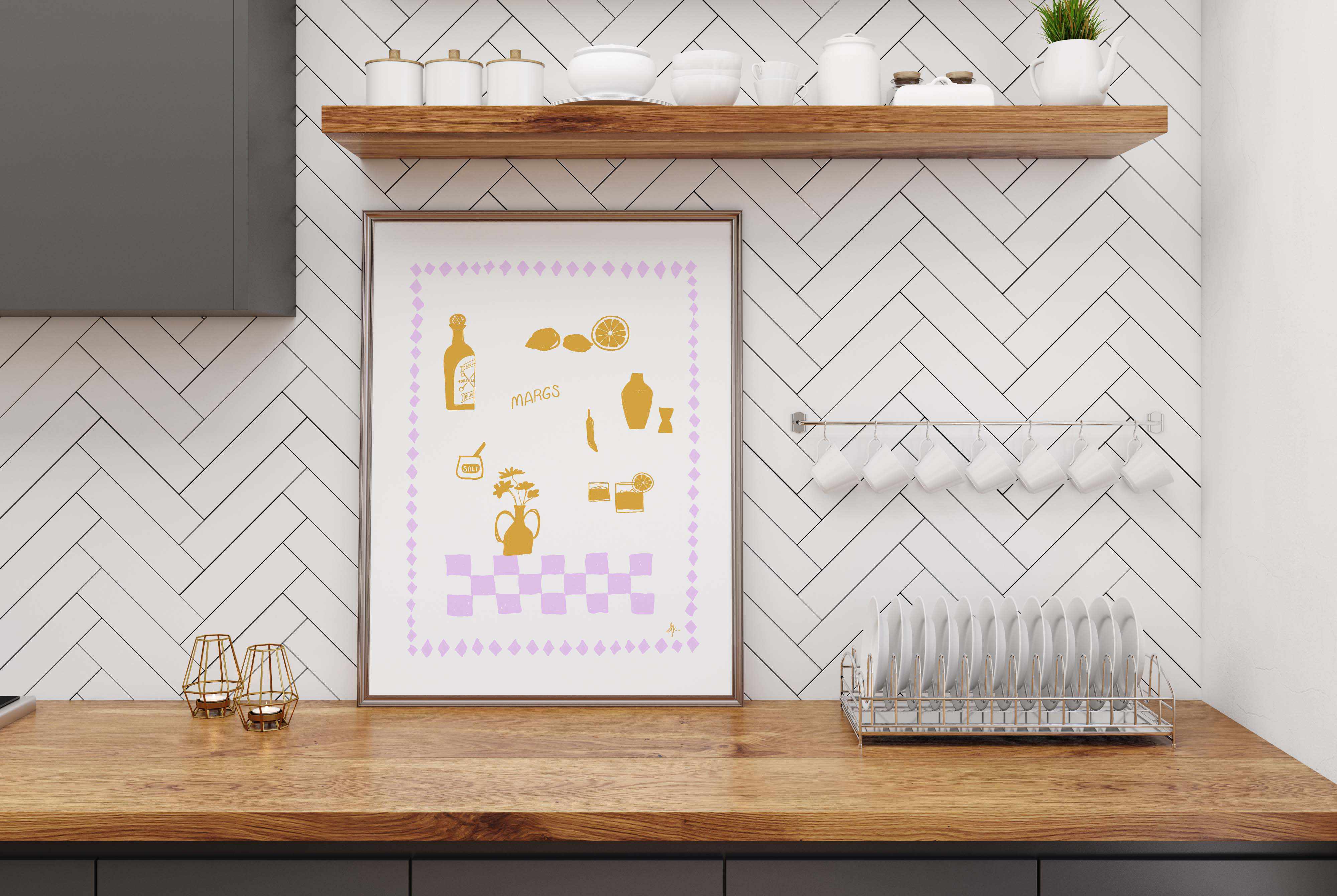 Margs Purple Golden by Anne Korako | Art Print