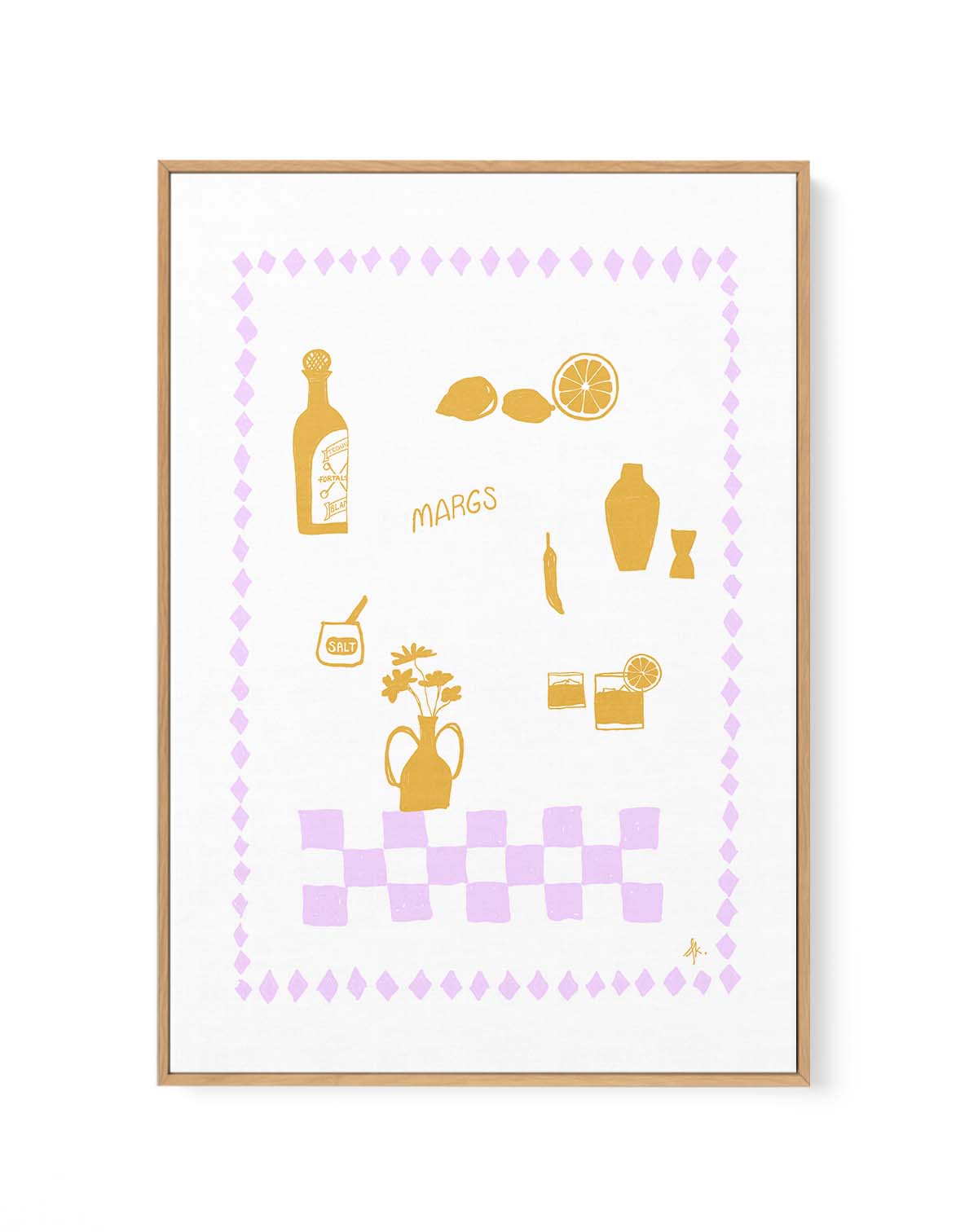 Margs Purple Golden by Anne Korako | Framed Canvas Art Print