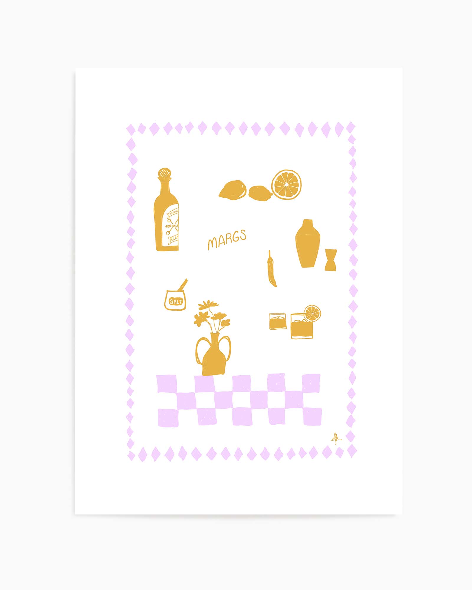 Margs Purple Golden by Anne Korako | Art Print