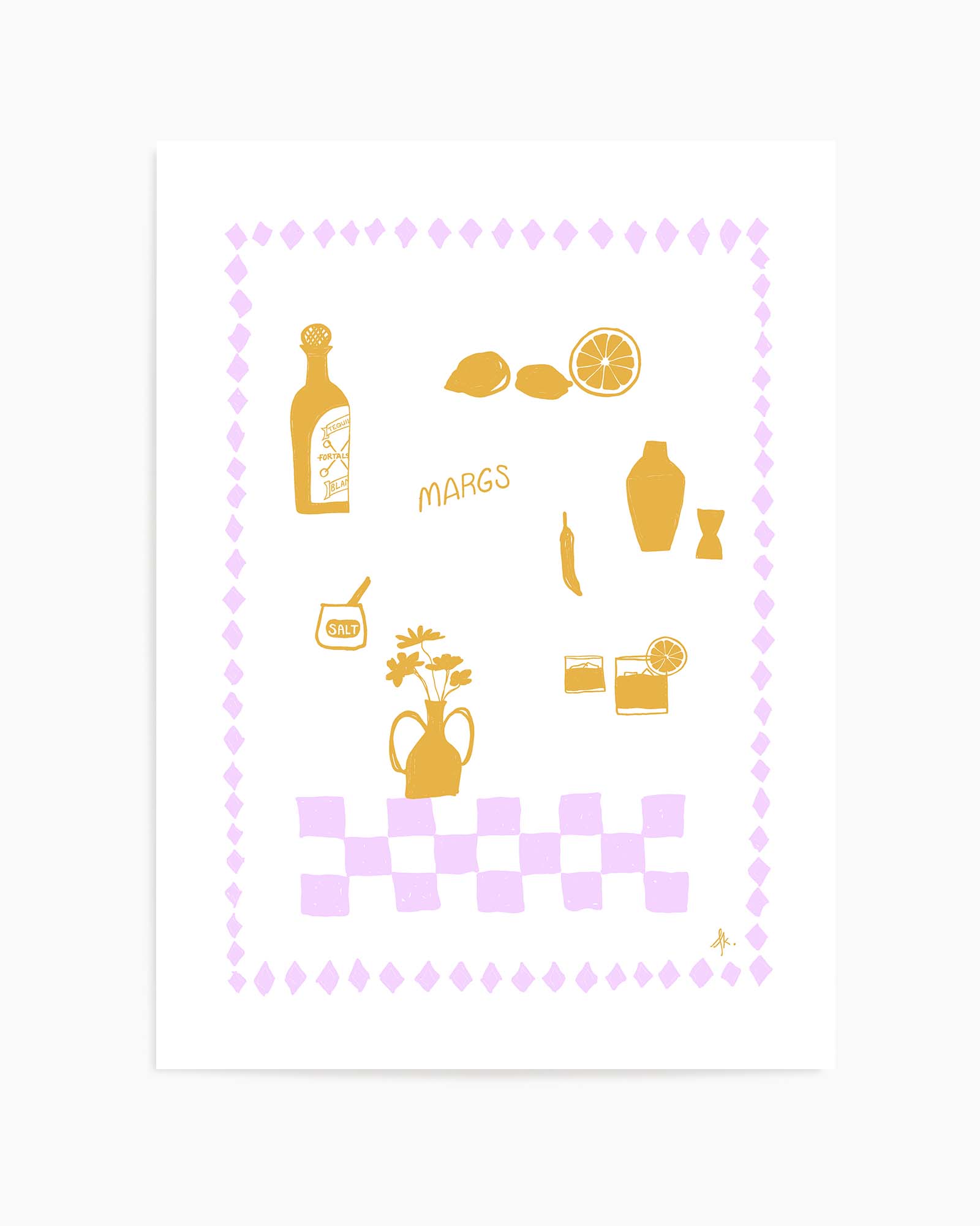 Margs Purple Golden by Anne Korako | Art Print