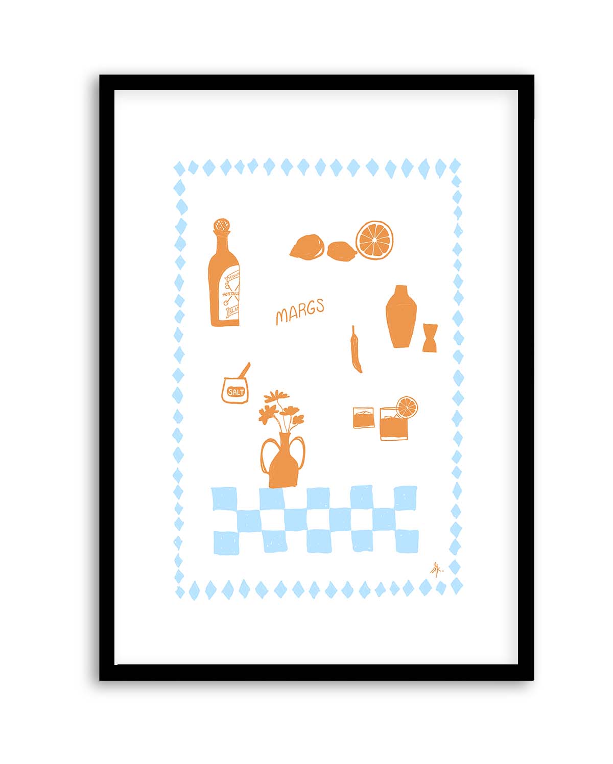 Margs Tan Baby Blue by Anne Korako | Art Print