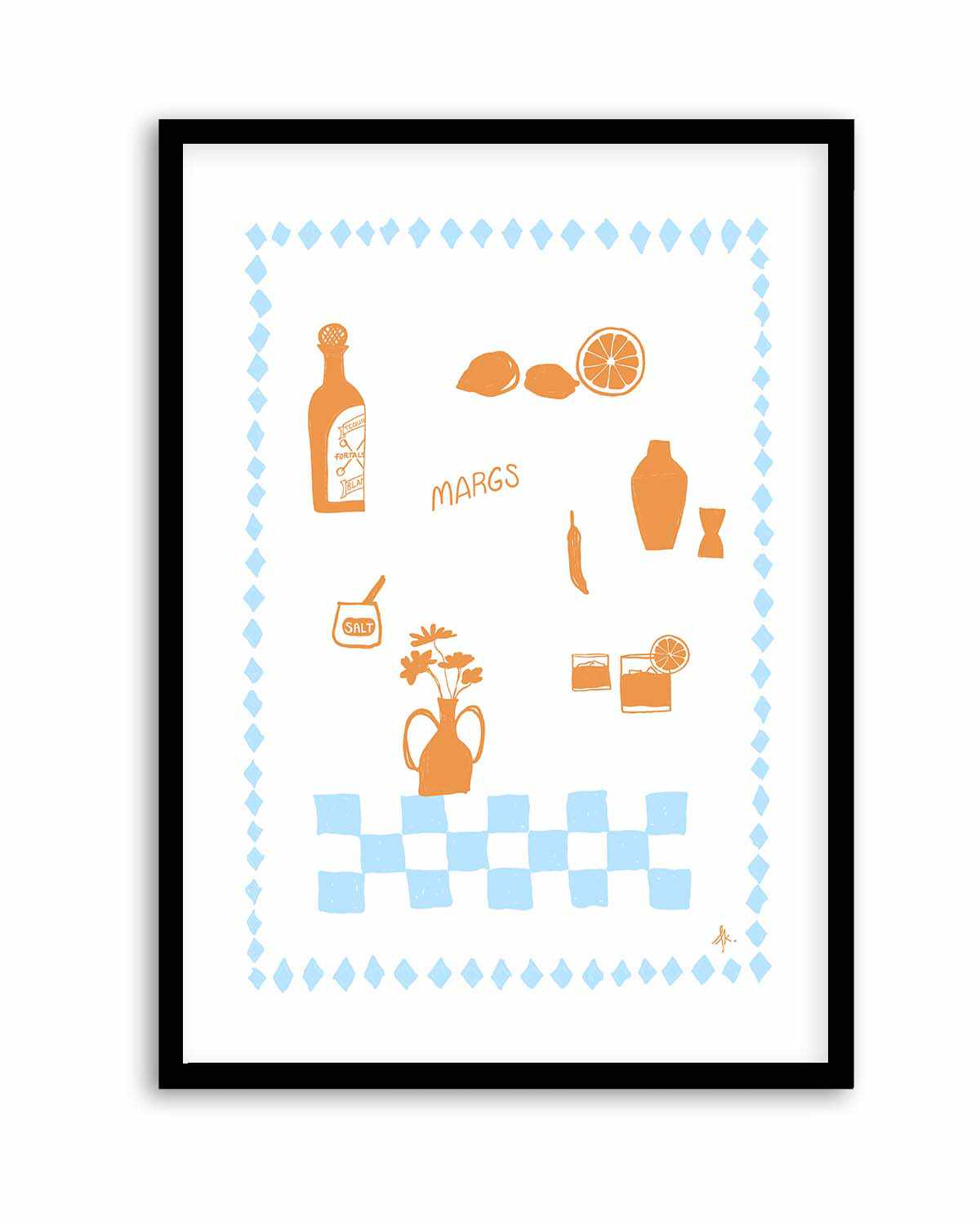 Margs Tan Baby Blue by Anne Korako | Art Print