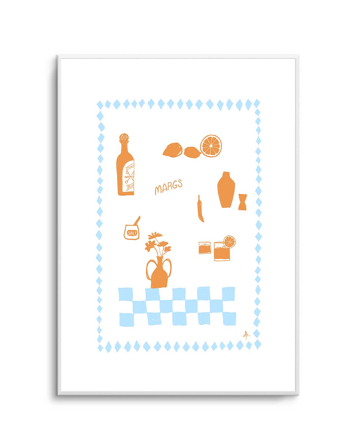 Margs Tan Baby Blue by Anne Korako | Art Print