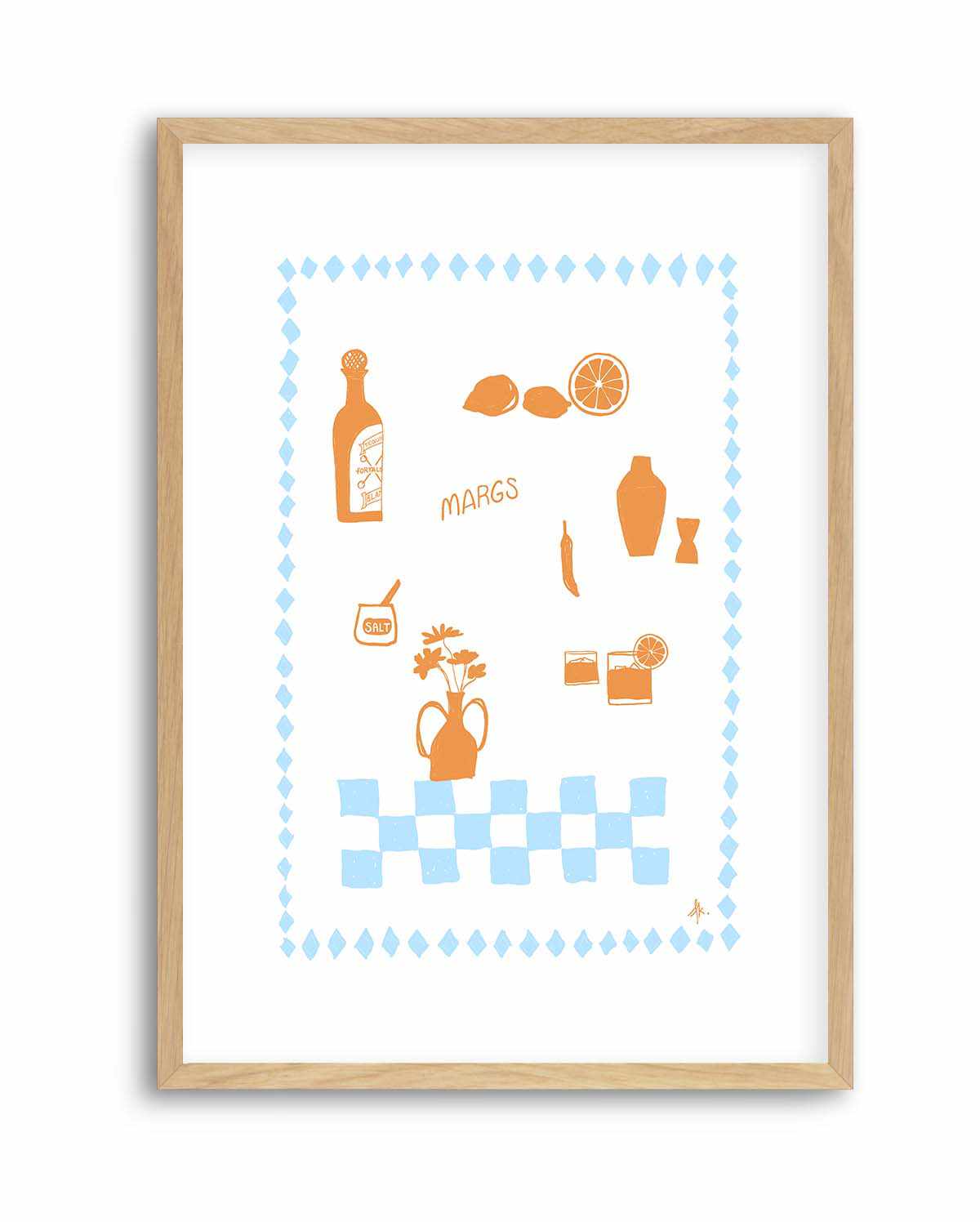 Margs Tan Baby Blue by Anne Korako | Art Print