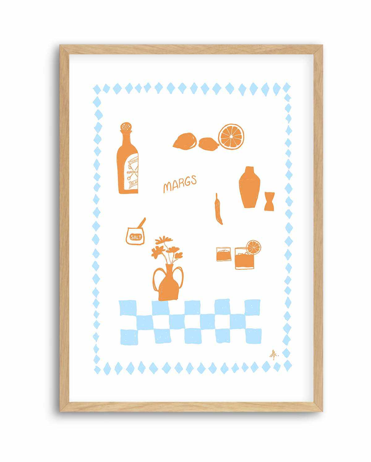 Margs Tan Baby Blue by Anne Korako | Art Print