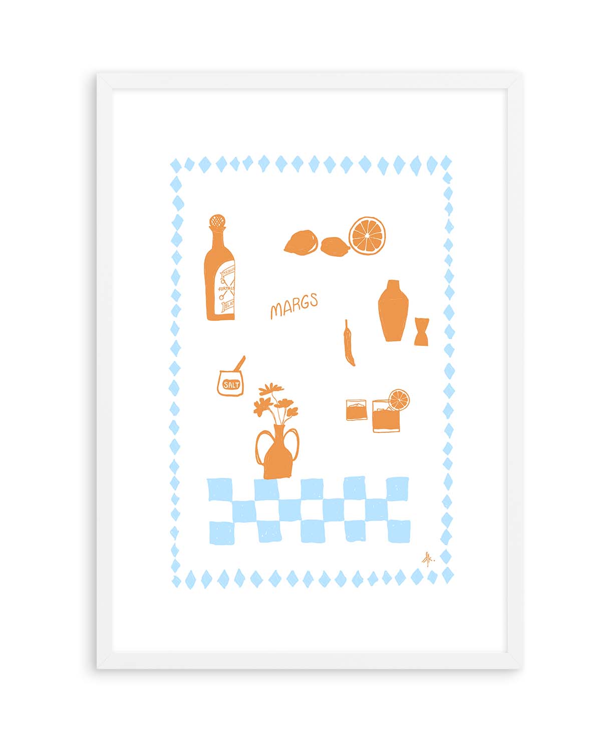 Margs Tan Baby Blue by Anne Korako | Art Print