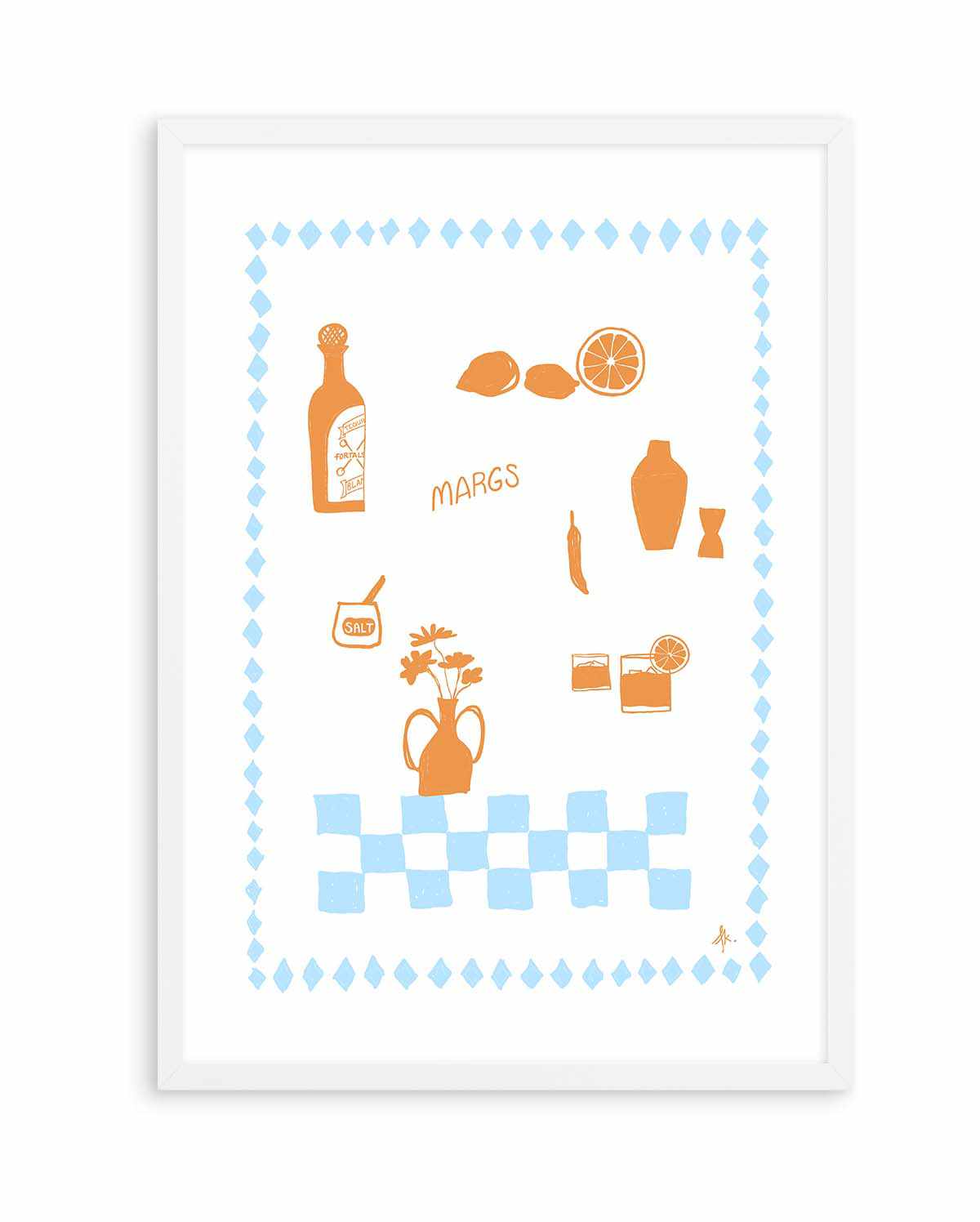 Margs Tan Baby Blue by Anne Korako | Art Print