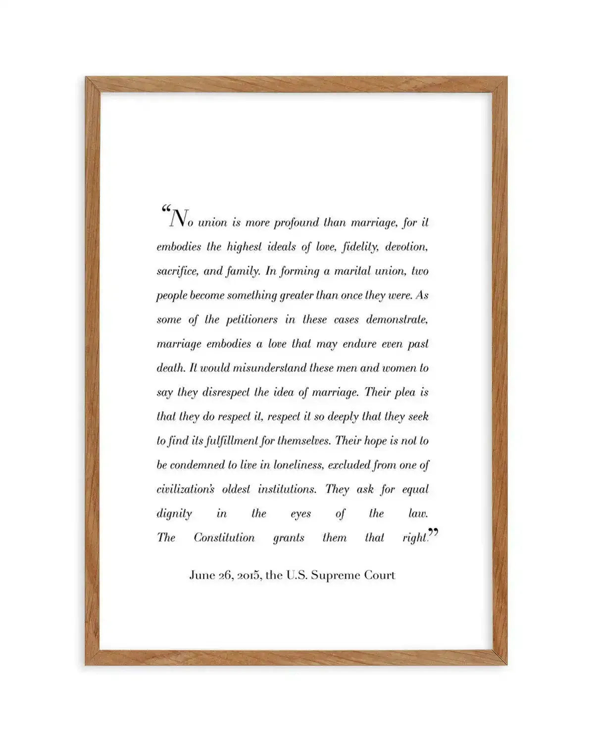 Marriage Is Profound | US Supreme Court Art Print-PRINT-Olive et Oriel-Olive et Oriel-50x70 cm | 19.6" x 27.5"-Walnut-With White Border-Buy-Australian-Art-Prints-Online-with-Olive-et-Oriel-Your-Artwork-Specialists-Austrailia-Decorate-With-Coastal-Photo-Wall-Art-Prints-From-Our-Beach-House-Artwork-Collection-Fine-Poster-and-Framed-Artwork