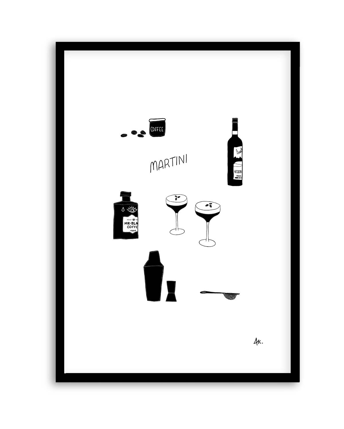 Martini Black by Anne Korako | Art Print