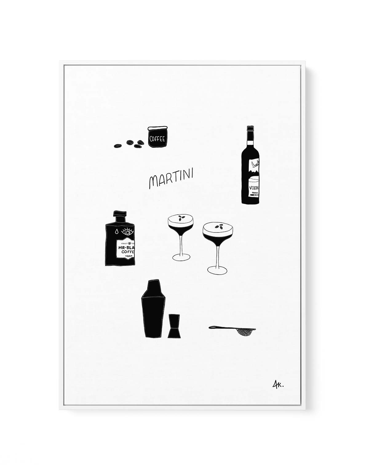 Martini Black by Anne Korako | Framed Canvas Art Print