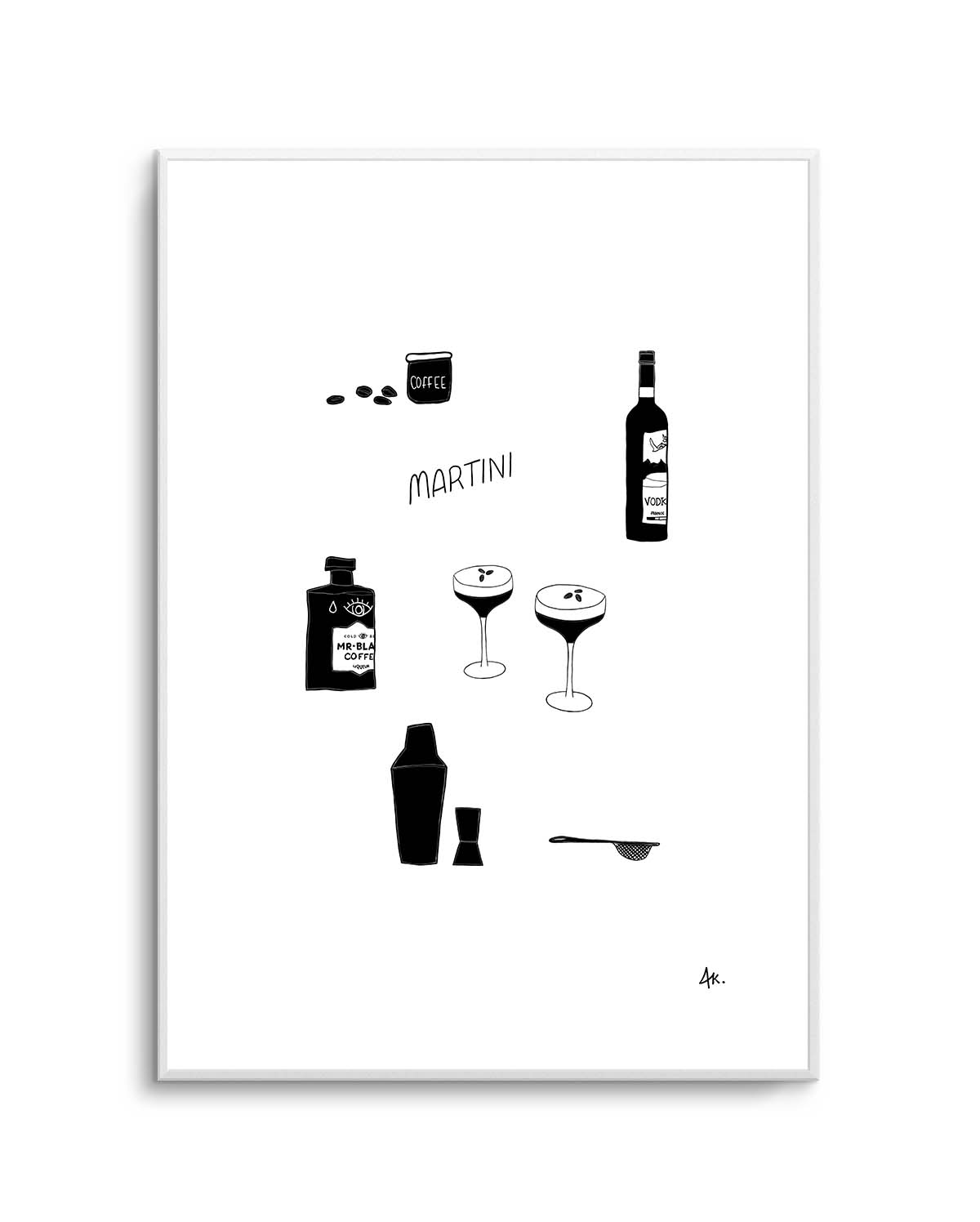 Martini Black by Anne Korako | Art Print