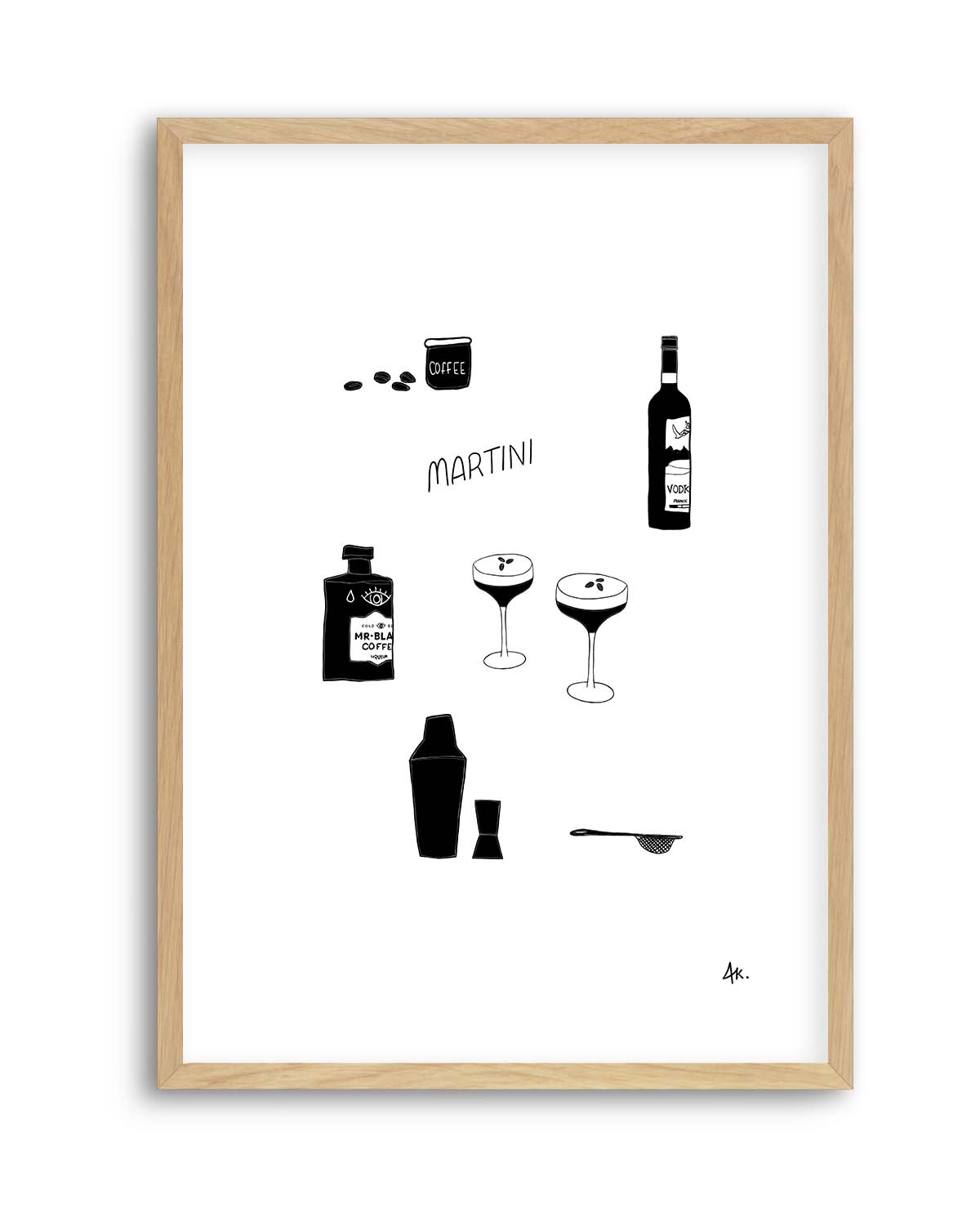 Martini Black by Anne Korako | Art Print