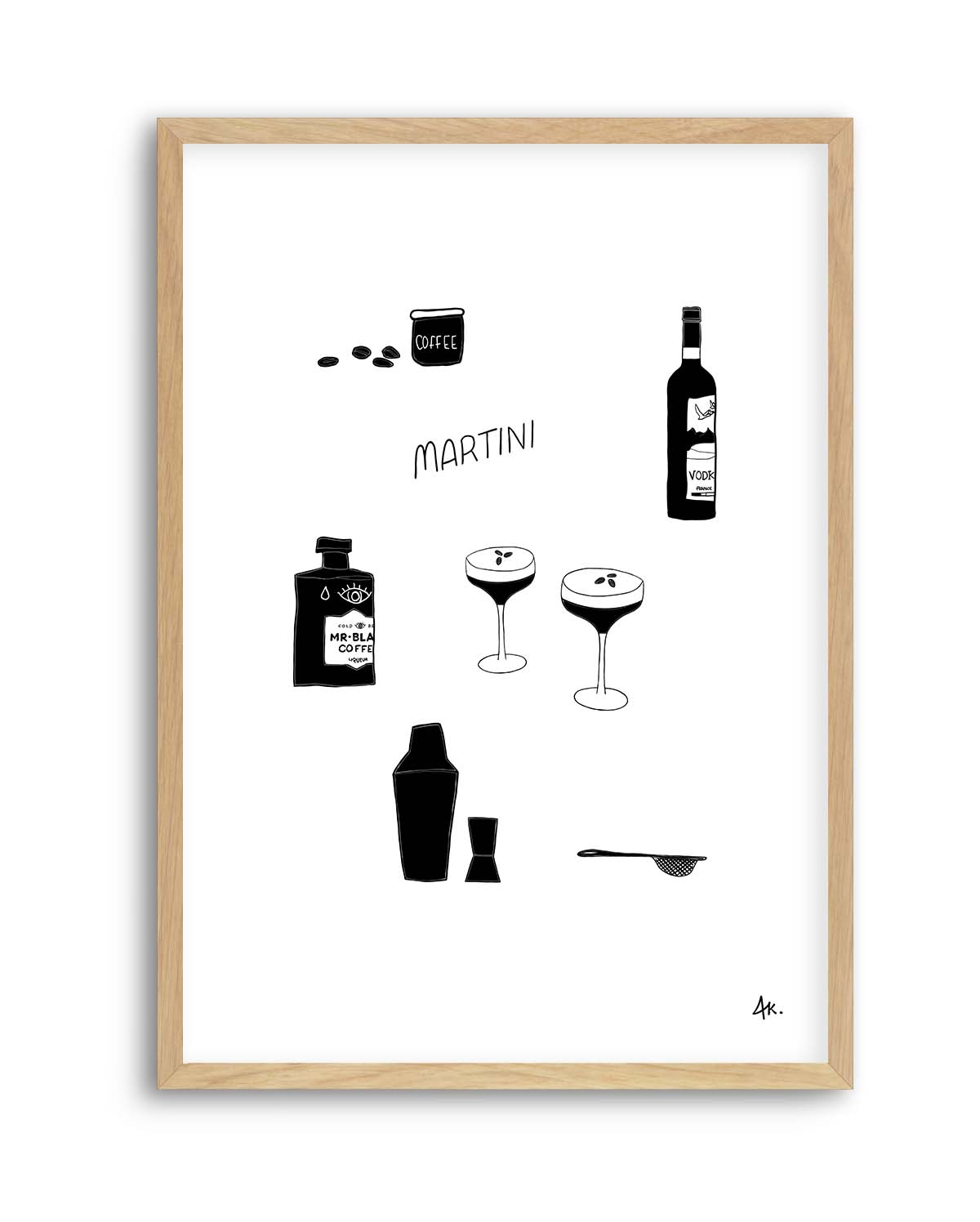 Martini Black by Anne Korako | Art Print