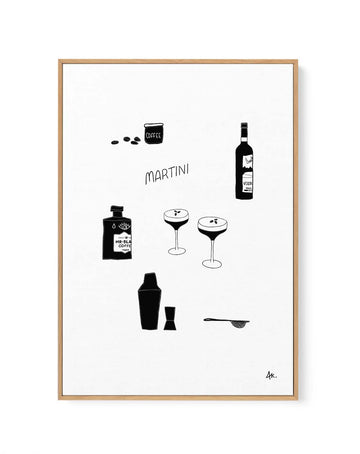 Martini Black by Anne Korako | Framed Canvas Art Print from Olive et Oriel where you can shop wallpaper and artworks online